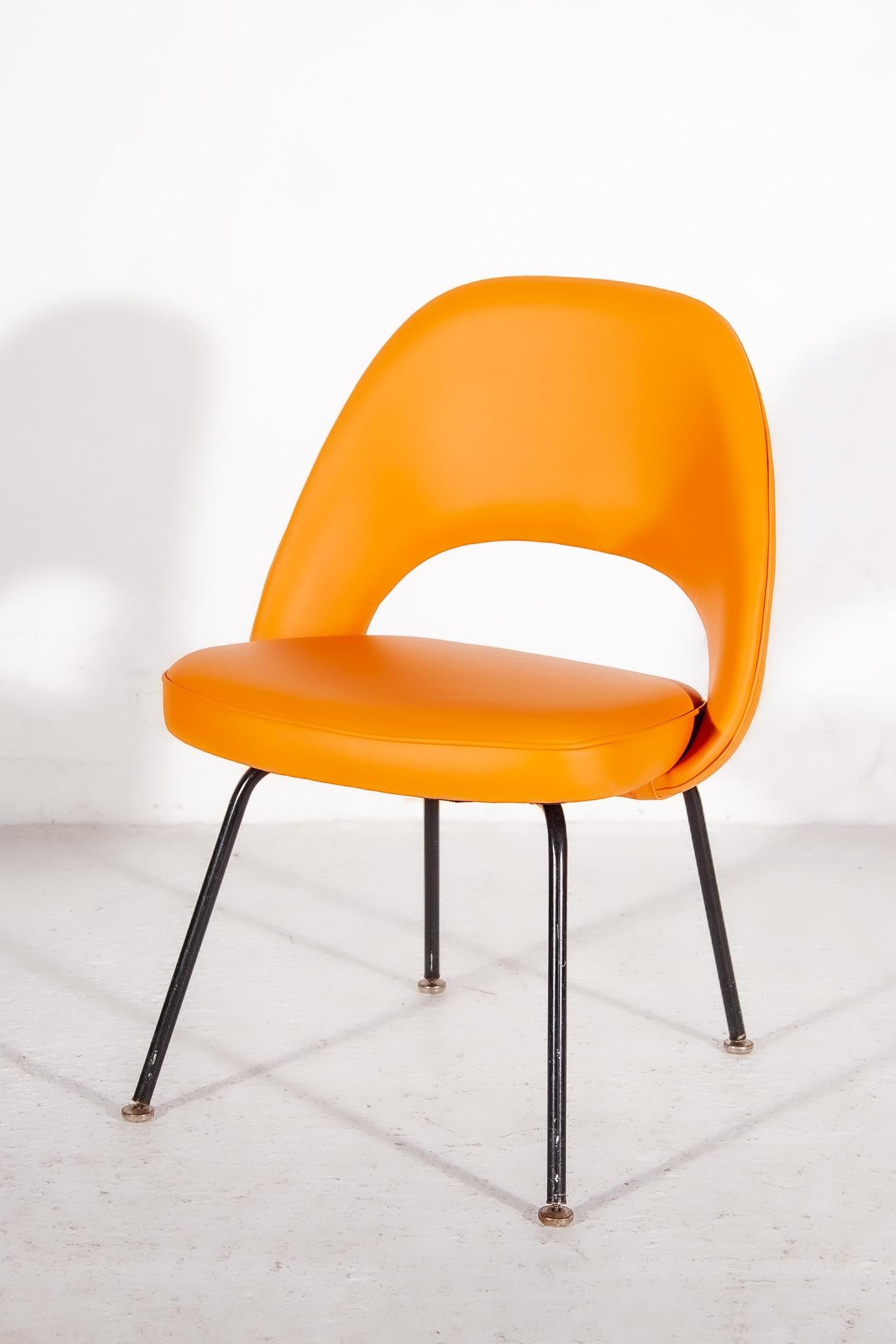 Knoll Designed Comfortable Cognacfarbene Leder-Ess-/Büro-/Büro-Sessel (Belgisch) im Angebot