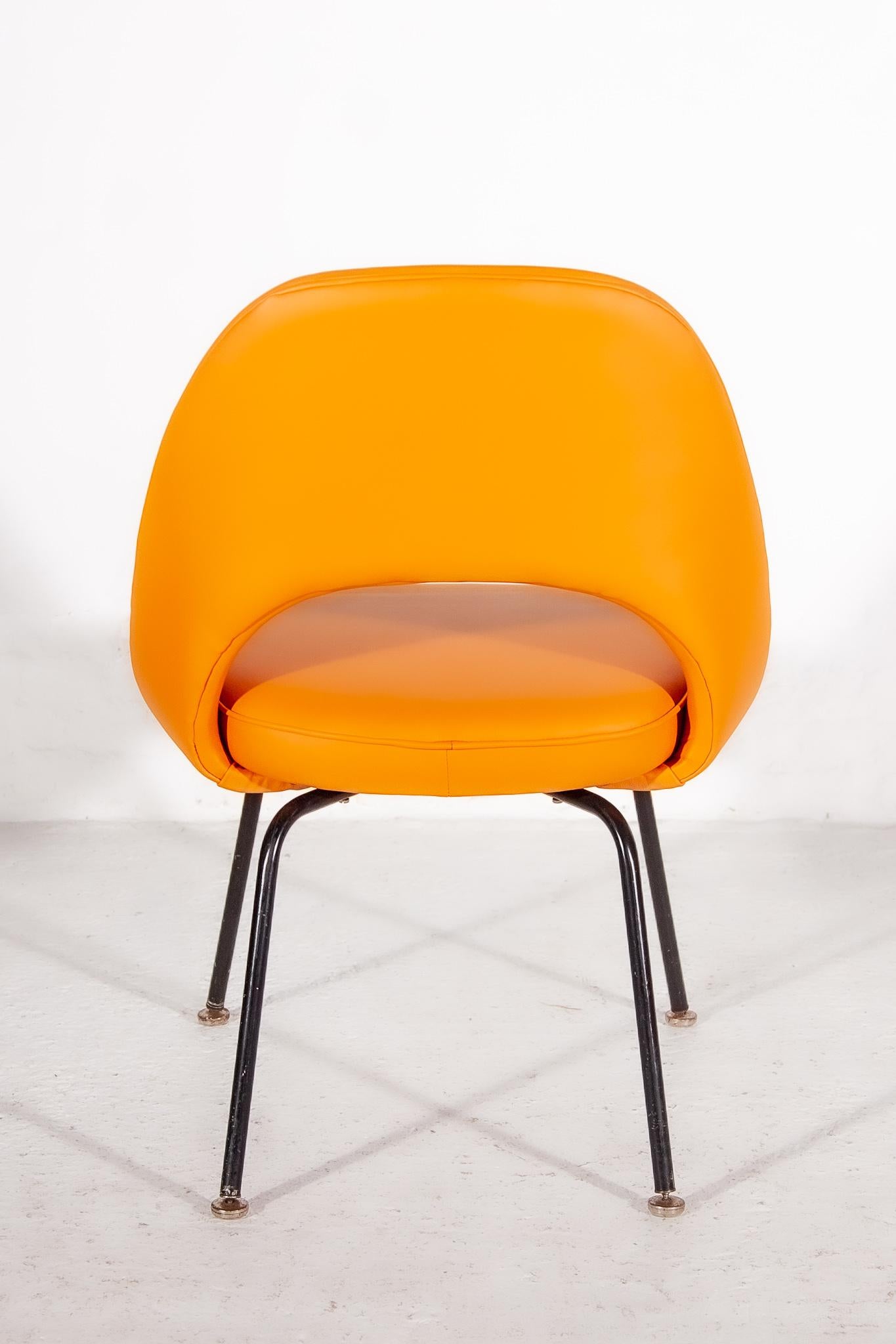 Knoll Designed Comfortable Cognacfarbene Leder-Ess-/Büro-/Büro-Sessel im Angebot 1