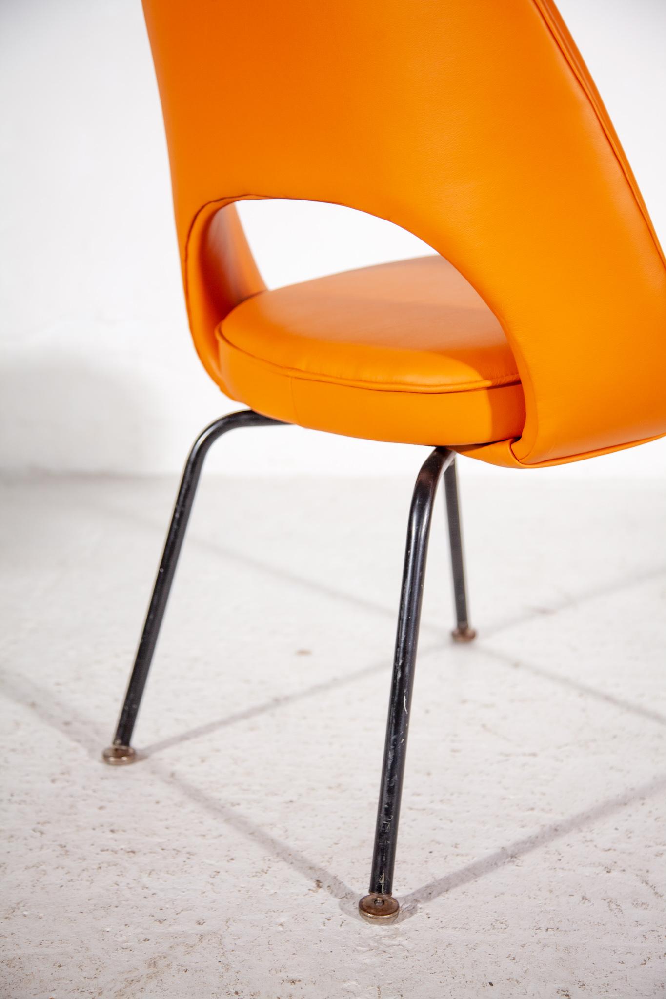 Knoll Designed Comfortable Cognacfarbene Leder-Ess-/Büro-/Büro-Sessel im Angebot 2