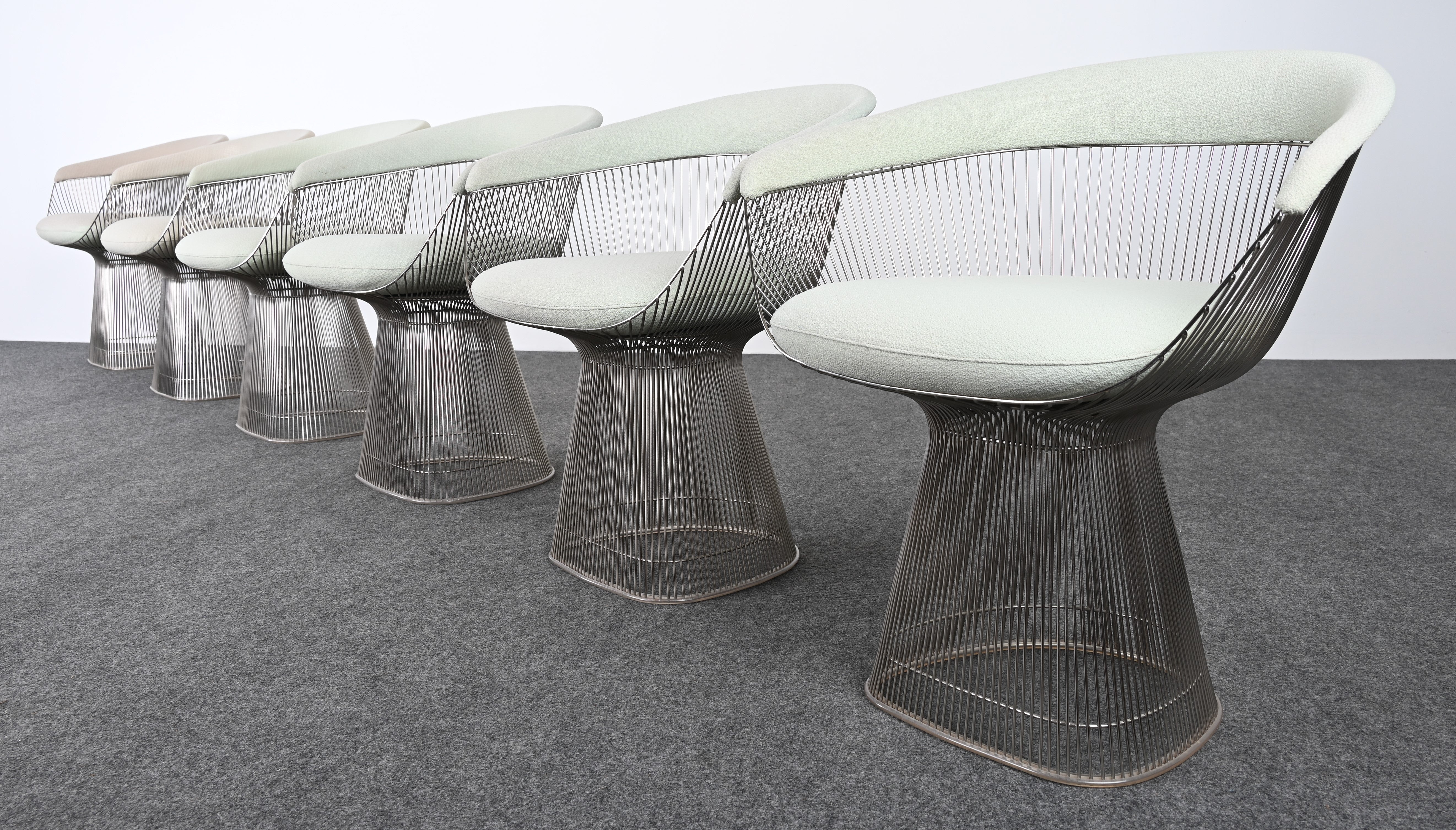 Satz von sechs Esszimmerstühlen, entworfen von Warren Platner für Knoll, 20. Jahrhundert