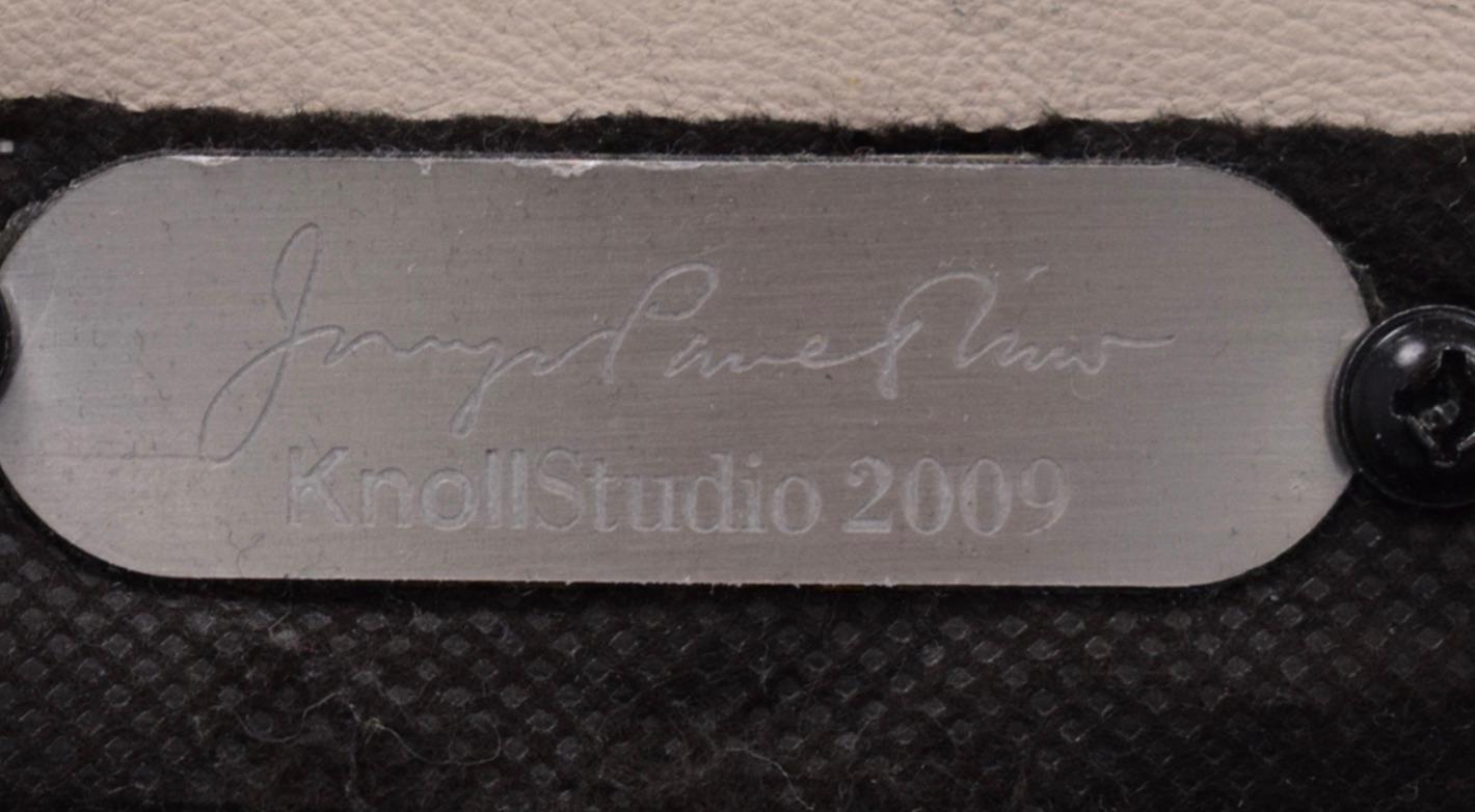American Knoll D’Urso Custom Cream Leather Lounge Armchair, 2009