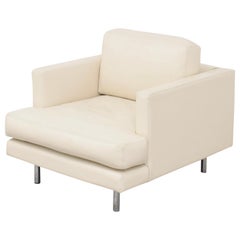 Knoll D’Urso Custom Cream Leather Lounge Armchair, 2009