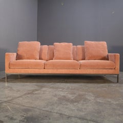 Knoll Dusky Pink Fabric Relax Sofa by Florence Knoll