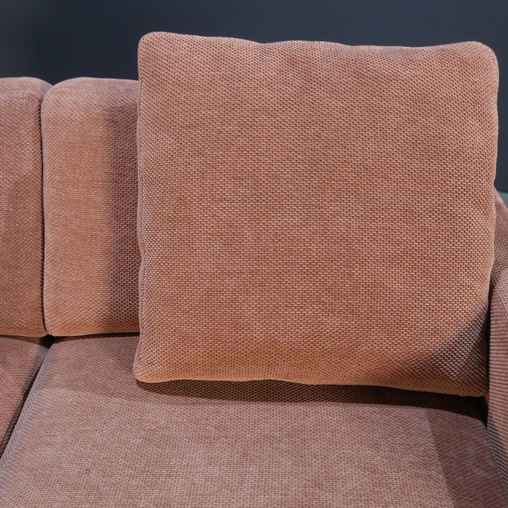 Modern Knoll Dusky Pink Fabric Relax Sofa by Florence Knoll