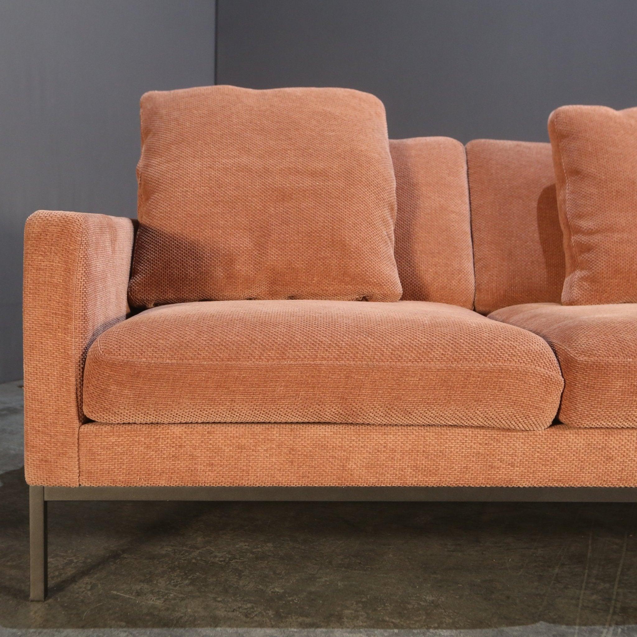 American Knoll Dusky Pink Fabric Relax Sofa by Florence Knoll