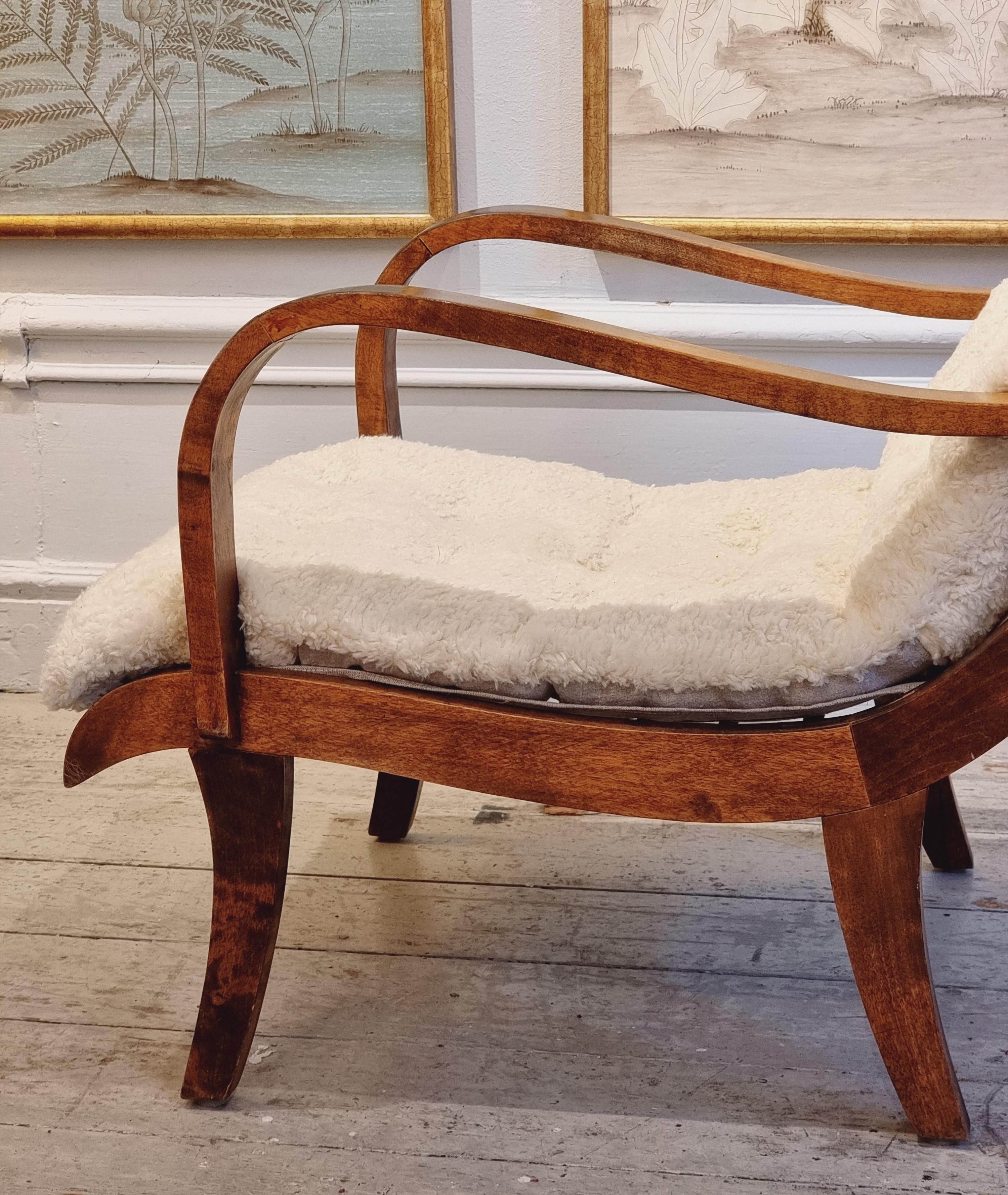 Wilhelm Knoll, easy chair, reupholstered, 1930s / Art Deco In Good Condition In Stockholm, SE