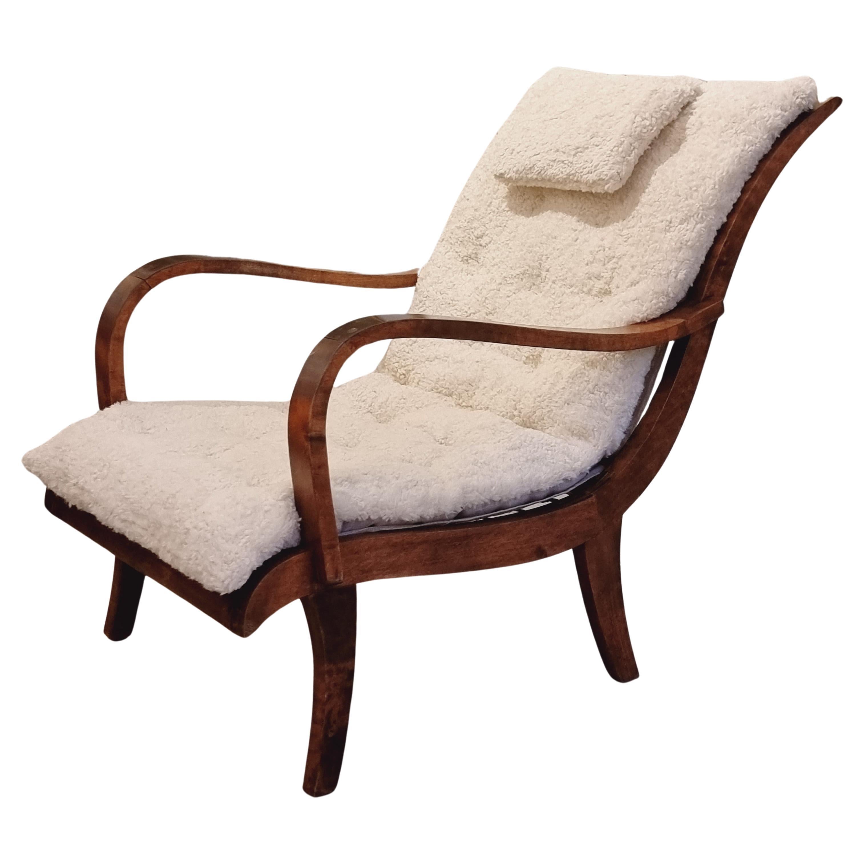 Wilhelm Knoll, easy chair, reupholstered, 1930s / Art Deco