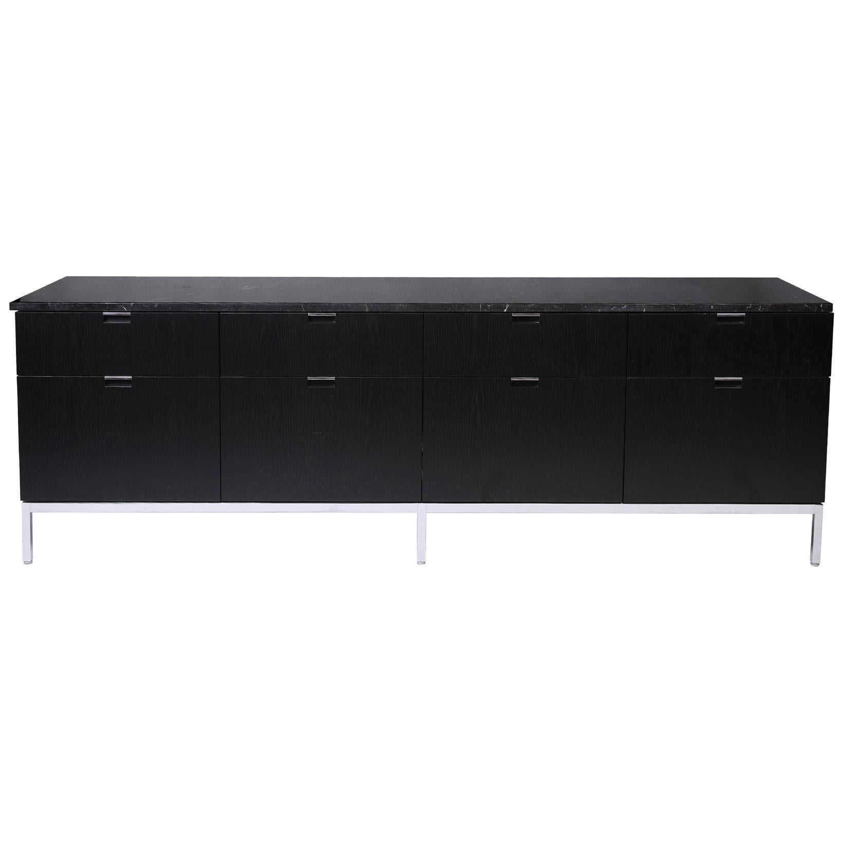Knoll Ebonized Credenza with Nero Marquina Marble Top