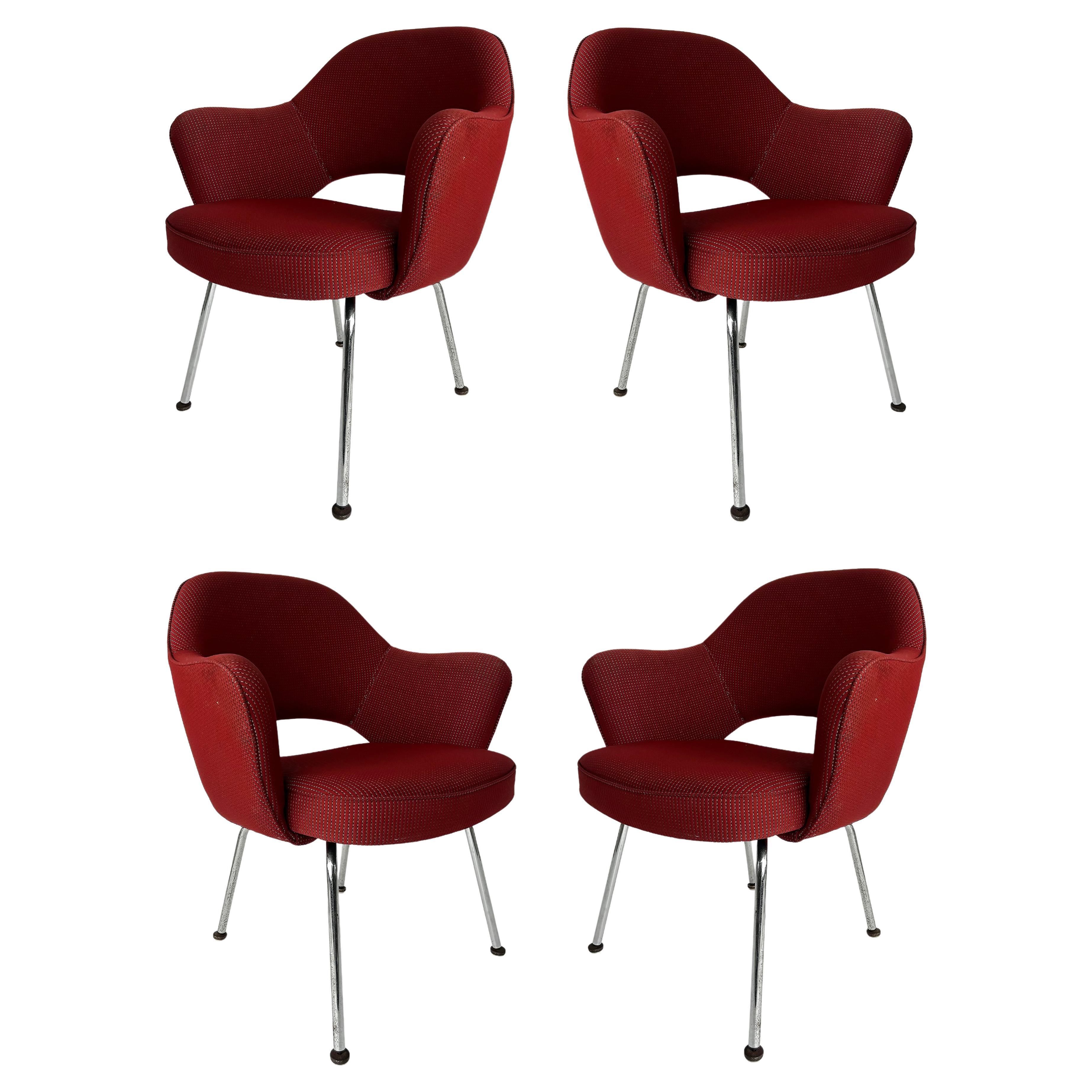 Knoll Eero Saarinen Executive Armchair #71 From Seagram Bldg., N.Y.C., Set of 4 For Sale