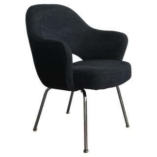 Set of 6 Tulip Armchairs by Eero Saarinen for Knoll, plumb upholstery ...