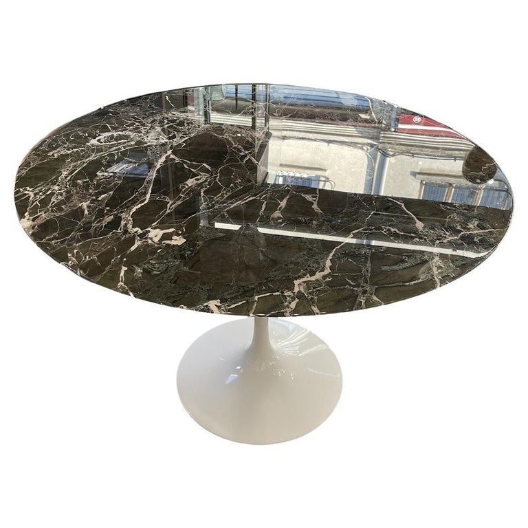 Eero Saarinen for Knoll Tulip table with green marble top, 1950, offered by Alexia Say
