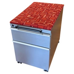 Knoll File Cabinet with Upholstered Top on Casters Metal