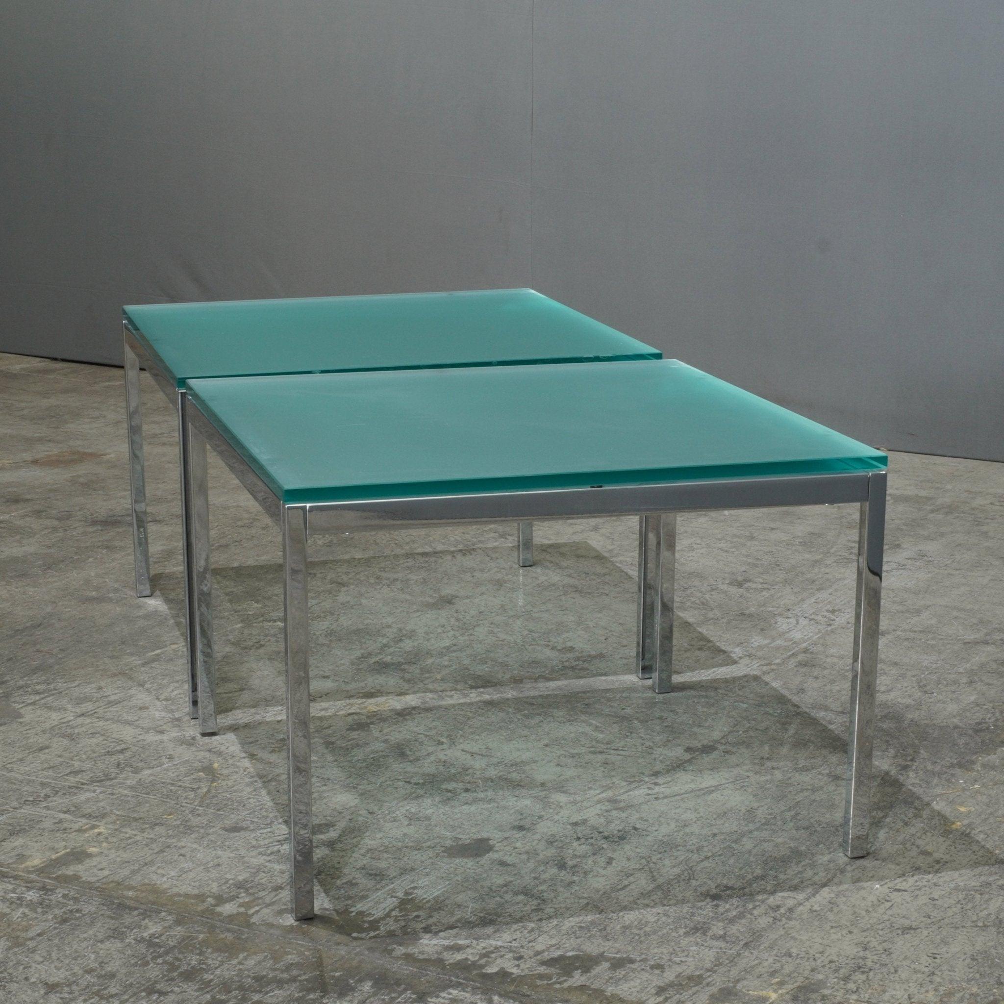 Modern Knoll Frosted Glass Square Coffee Table