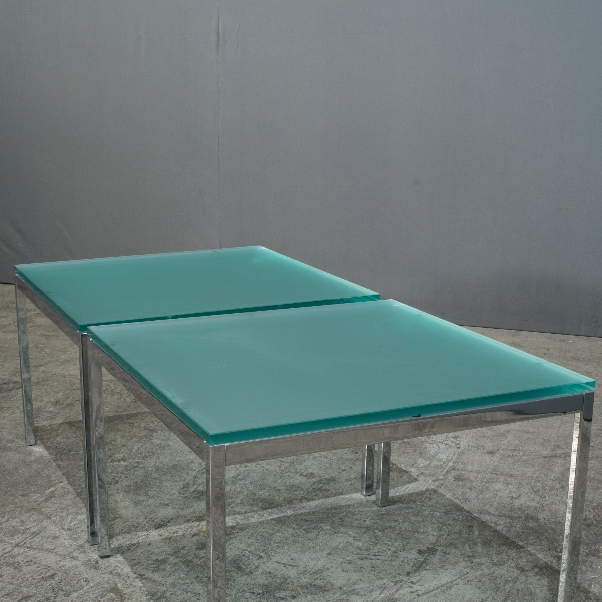 Danish Knoll Frosted Glass Square Coffee Table