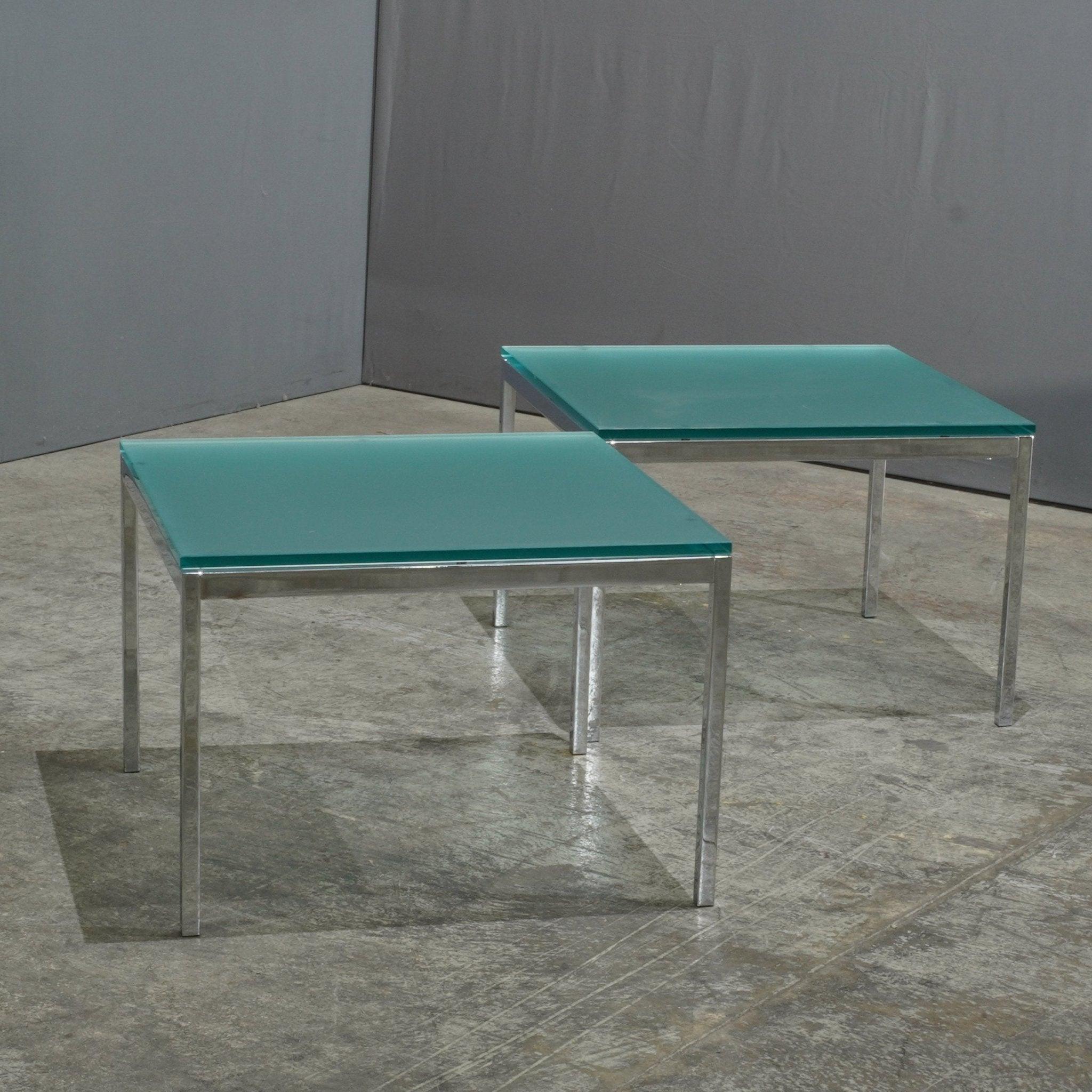 Contemporary Knoll Frosted Glass Square Coffee Table