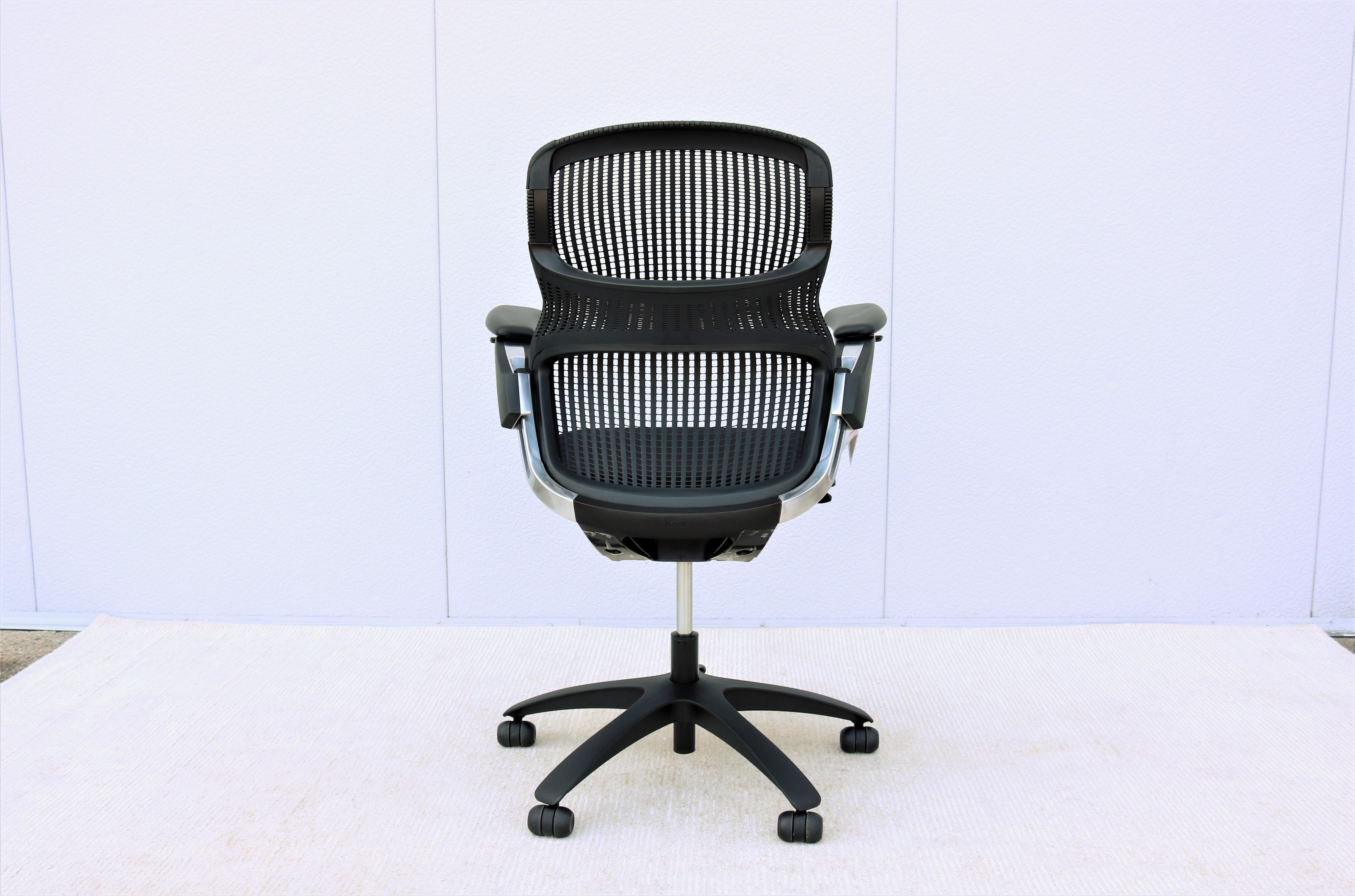 Chaise de bureau ergonomique noire de la génération Knoll entièrement réglable, neuve en vente 2
