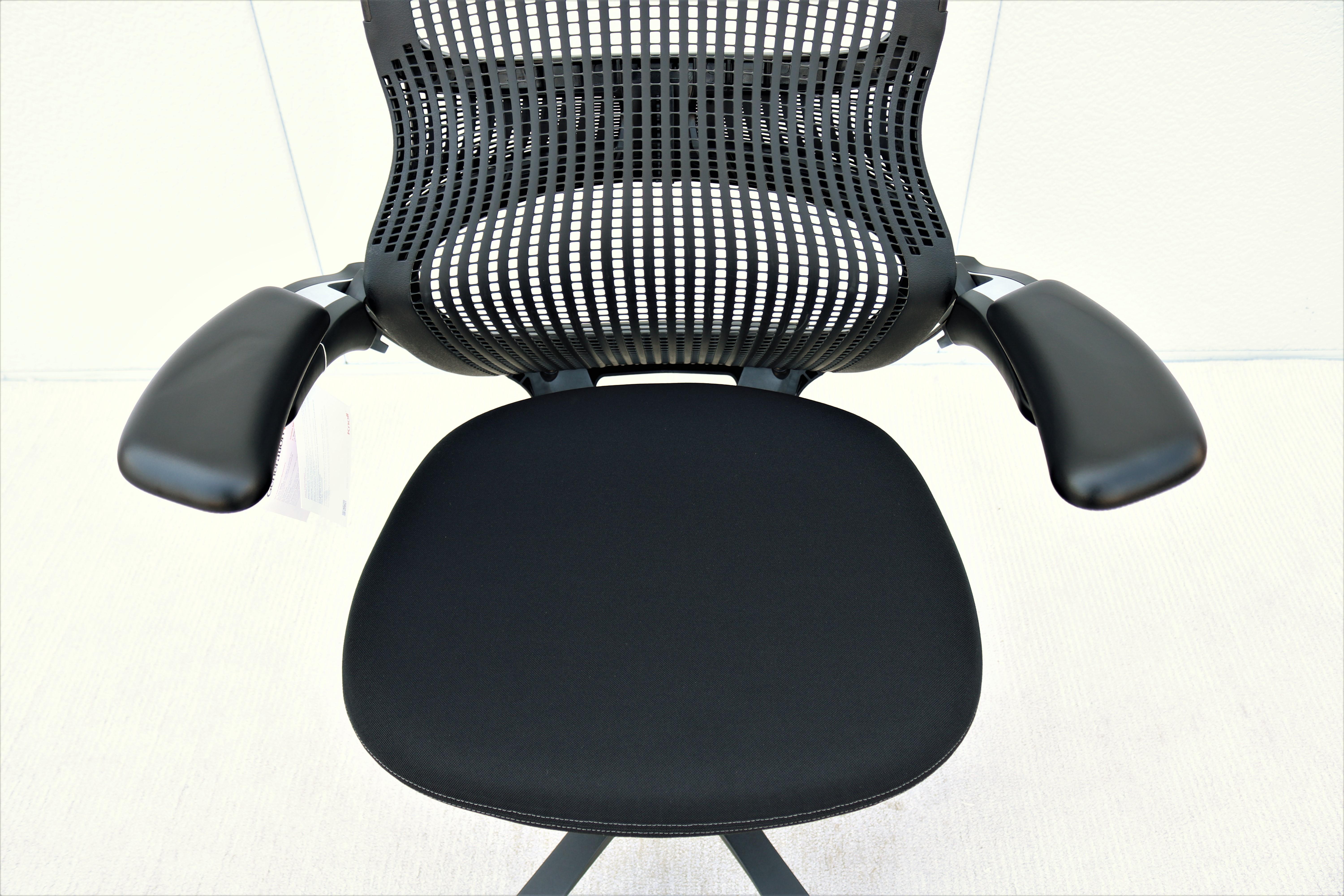 Chaise de bureau ergonomique noire de la génération Knoll entièrement réglable, neuve en vente 6