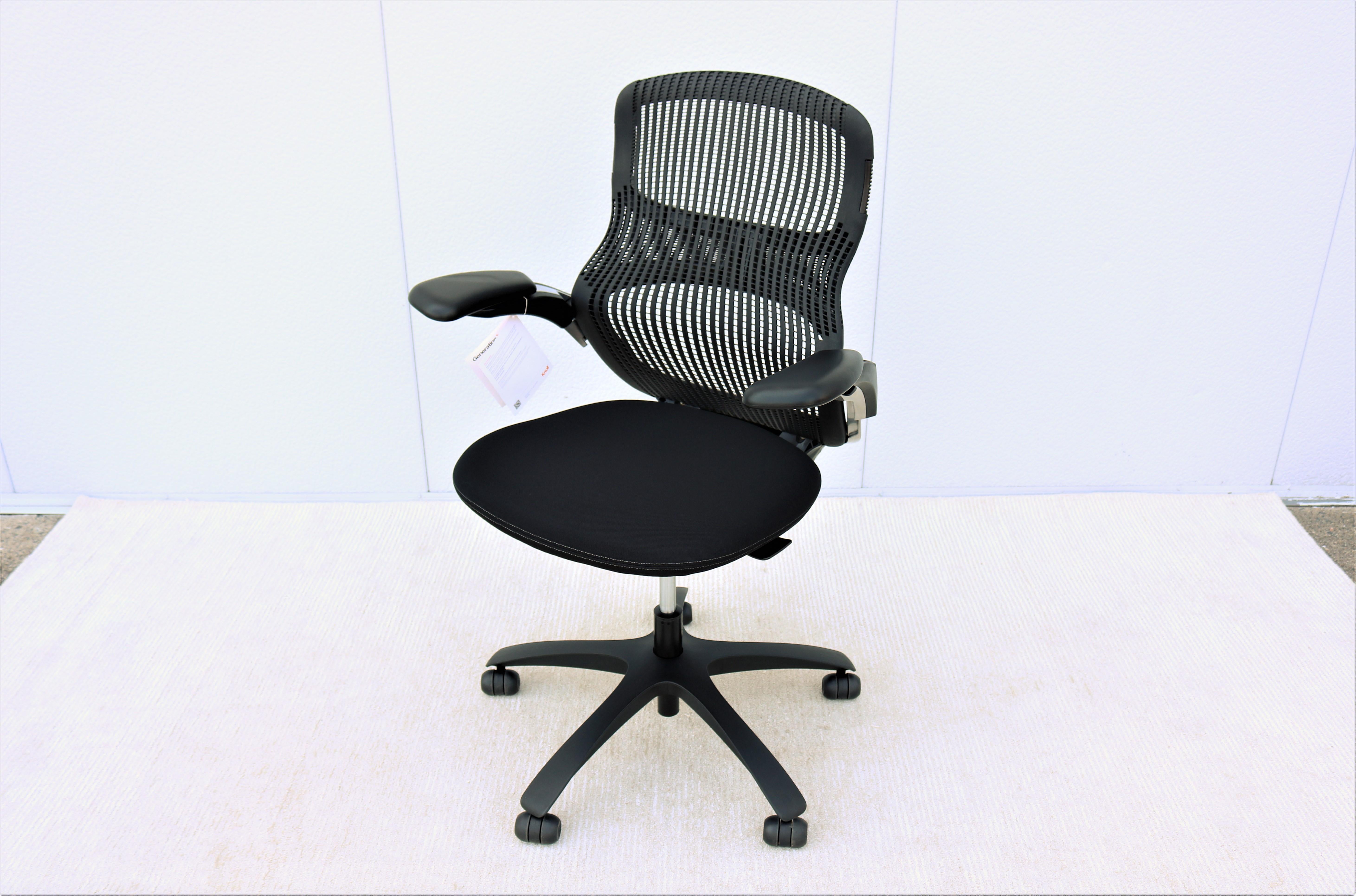 Américain Chaise de bureau ergonomique noire de la génération Knoll entièrement réglable, neuve en vente