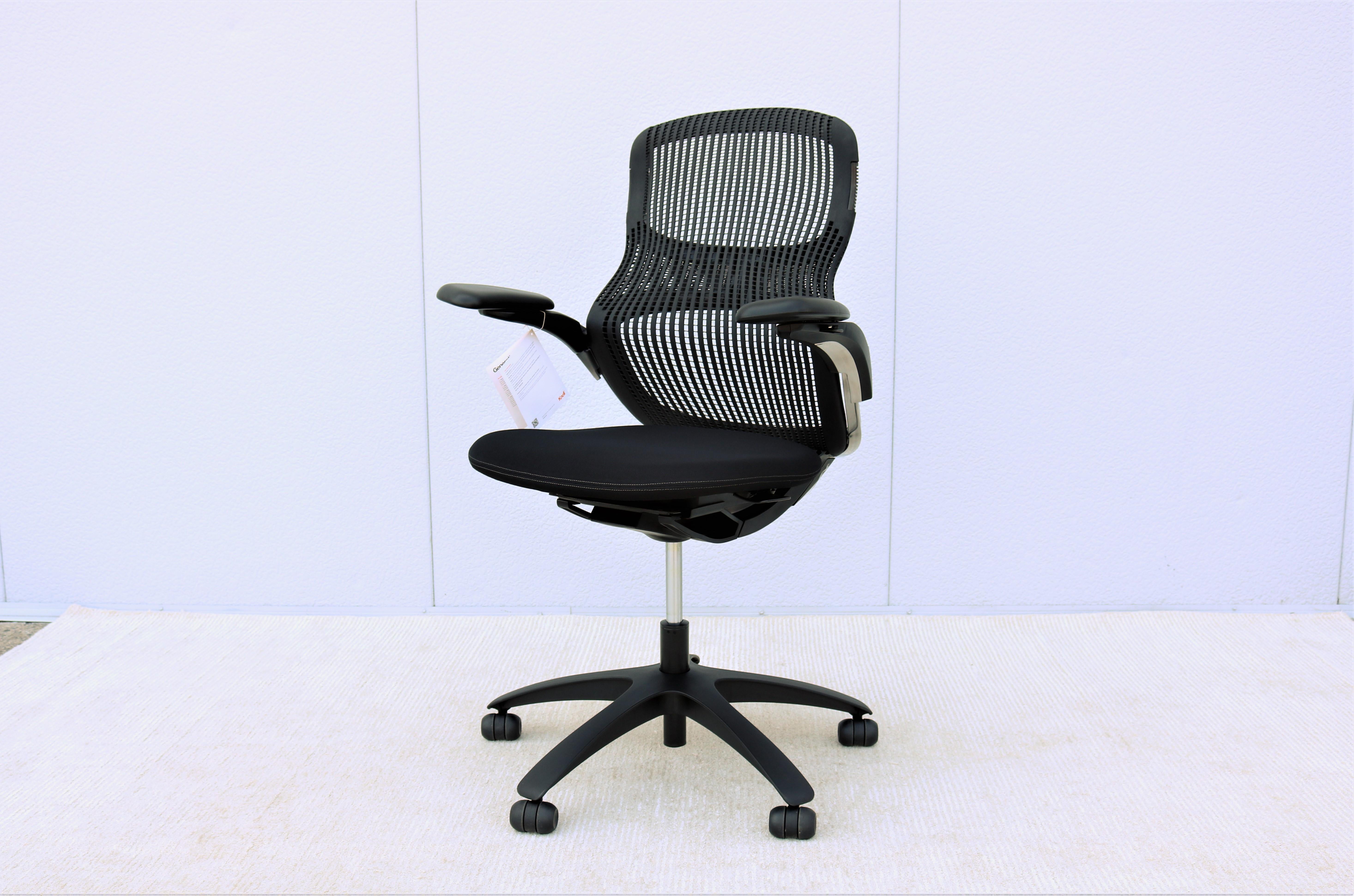 Knoll Generation Schwarzer ergonomischer Büro-Schreibtischstuhl, vollständig verstellbar, brandneu (Gemalt) im Angebot