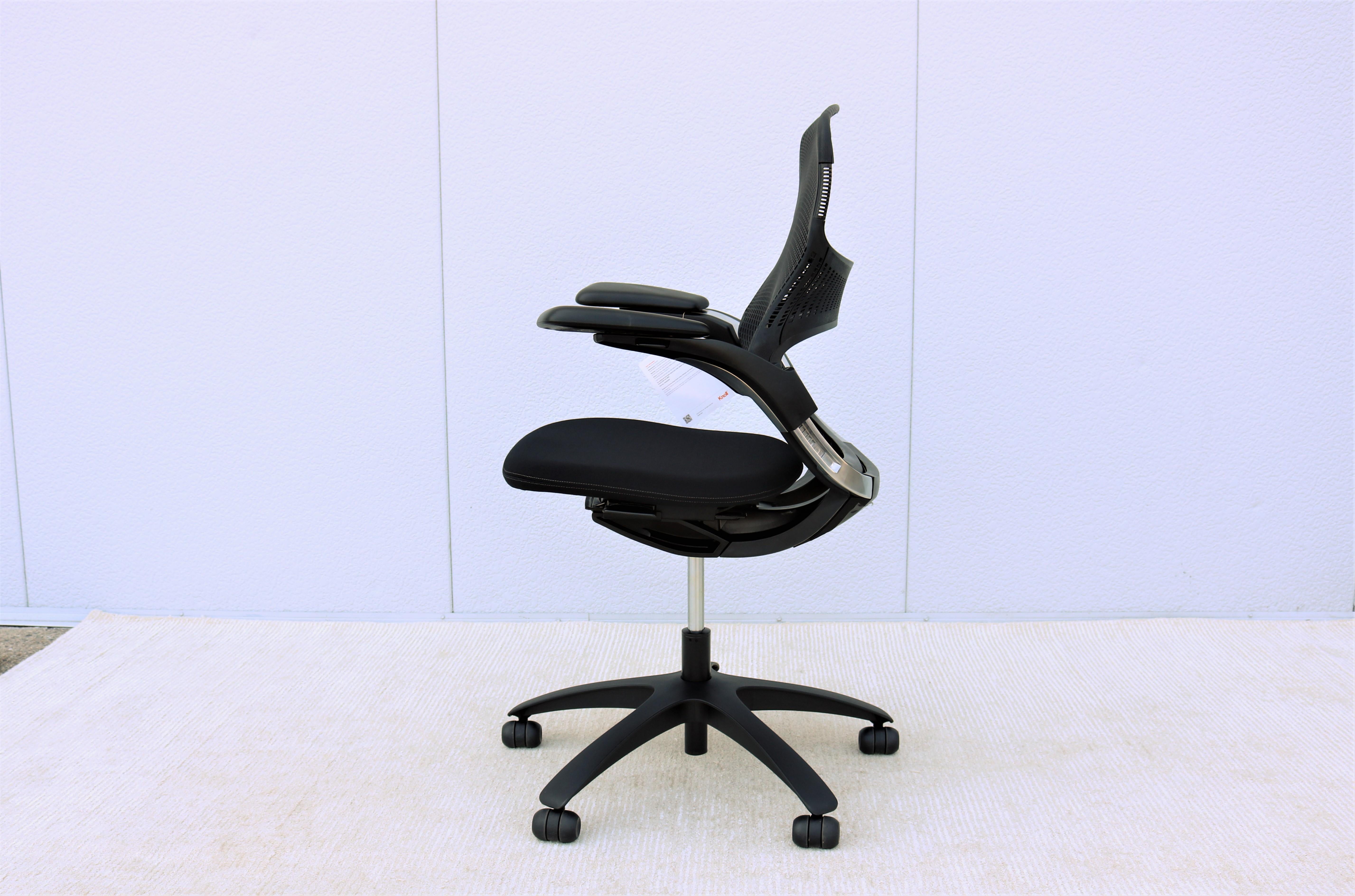 Chaise de bureau ergonomique noire de la génération Knoll entièrement réglable, neuve en vente 1