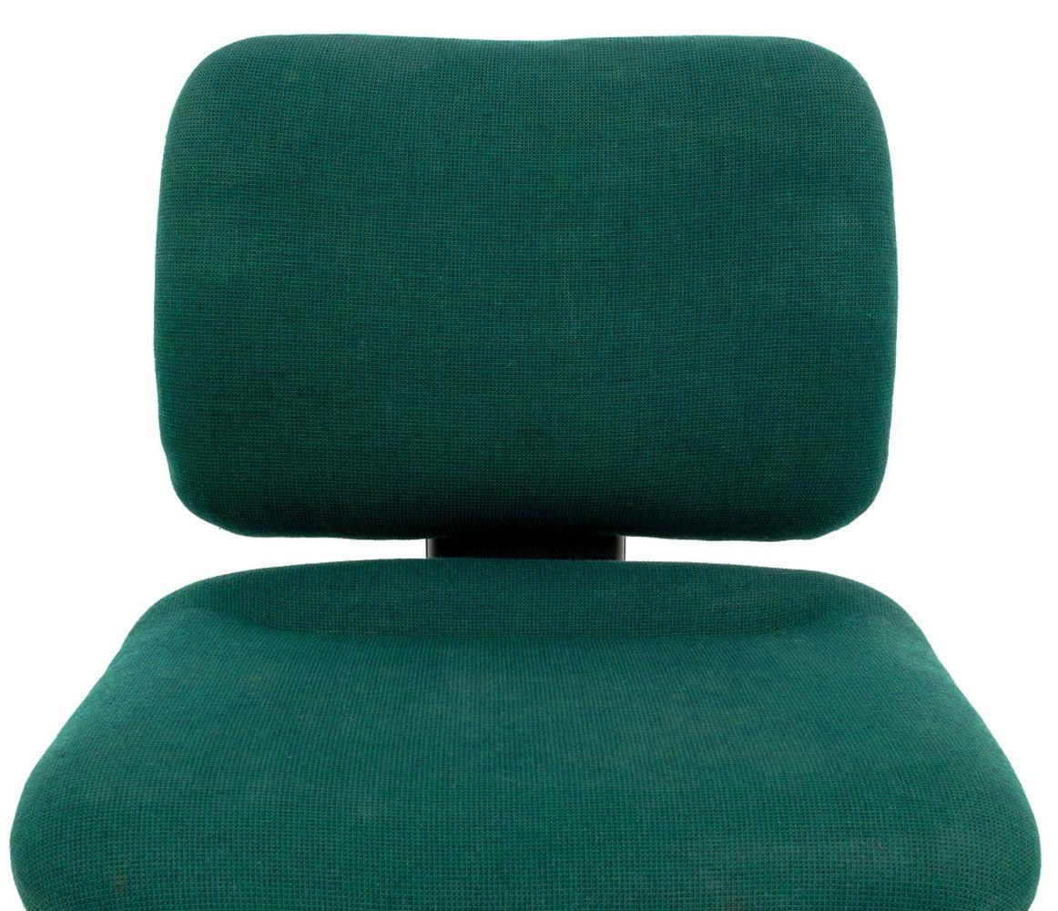 Knoll Green Upholstered Swivel Office Chairs, Pair In Good Condition For Sale In Astoria, NY
