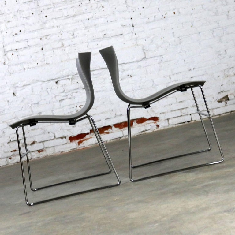 Knoll Handkerchief Side Chairs in Gray by Massimo and Lella Vignelli a