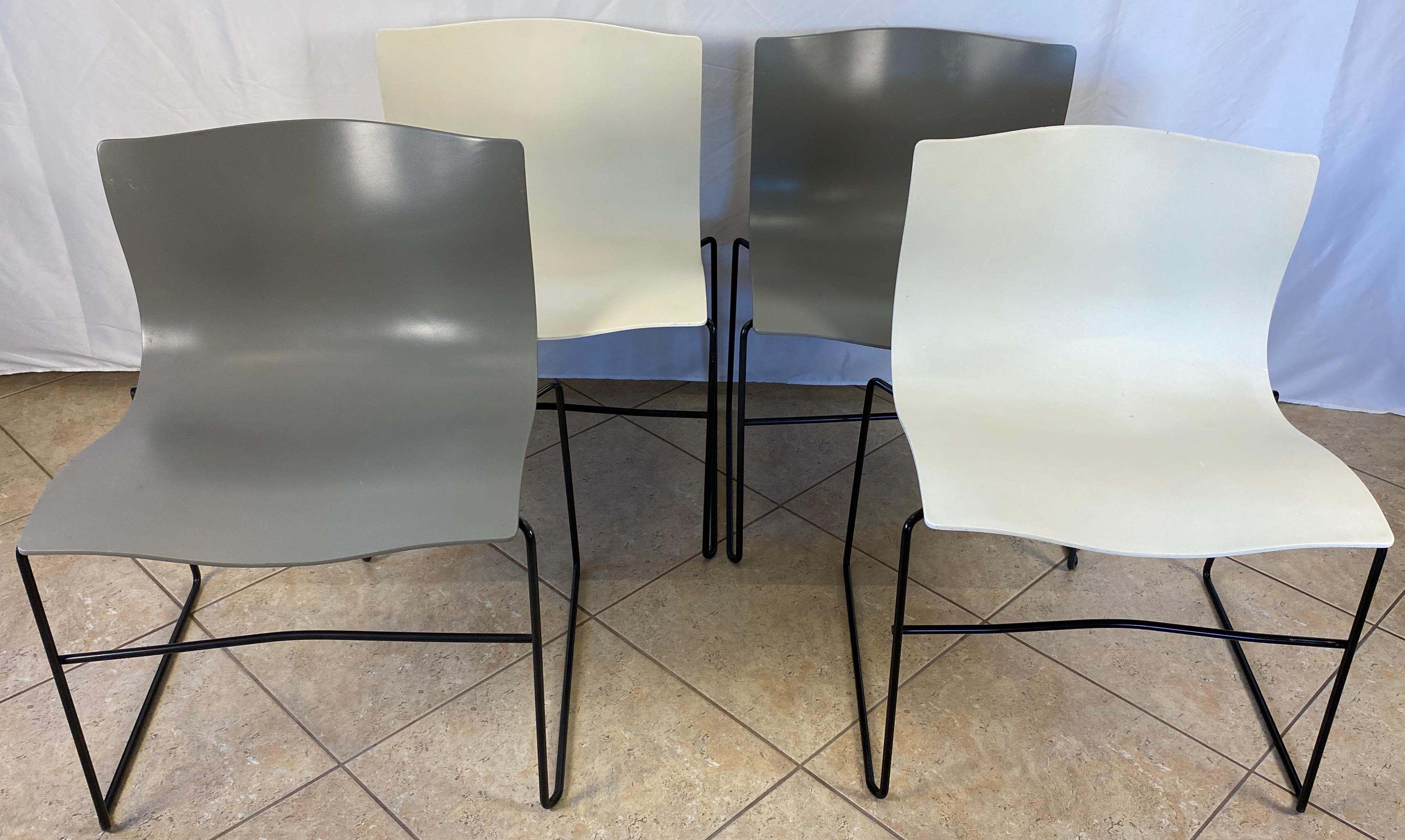 Knoll Handkerchief Stacking Chairs by Massimo & Lella Vignelli, Set of 4 For Sale 3