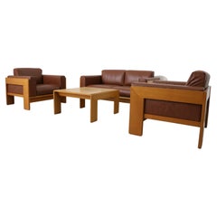 Used Knoll International 2-Seater Sofa Model 'Bastiano' Tobia Scarpa Leather Cognac