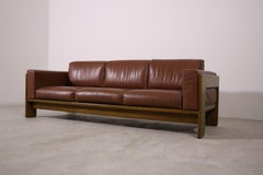 Knoll International 3-Seater Sofa Model 'Bastiano' Tobia Scarpa Leather Cognac