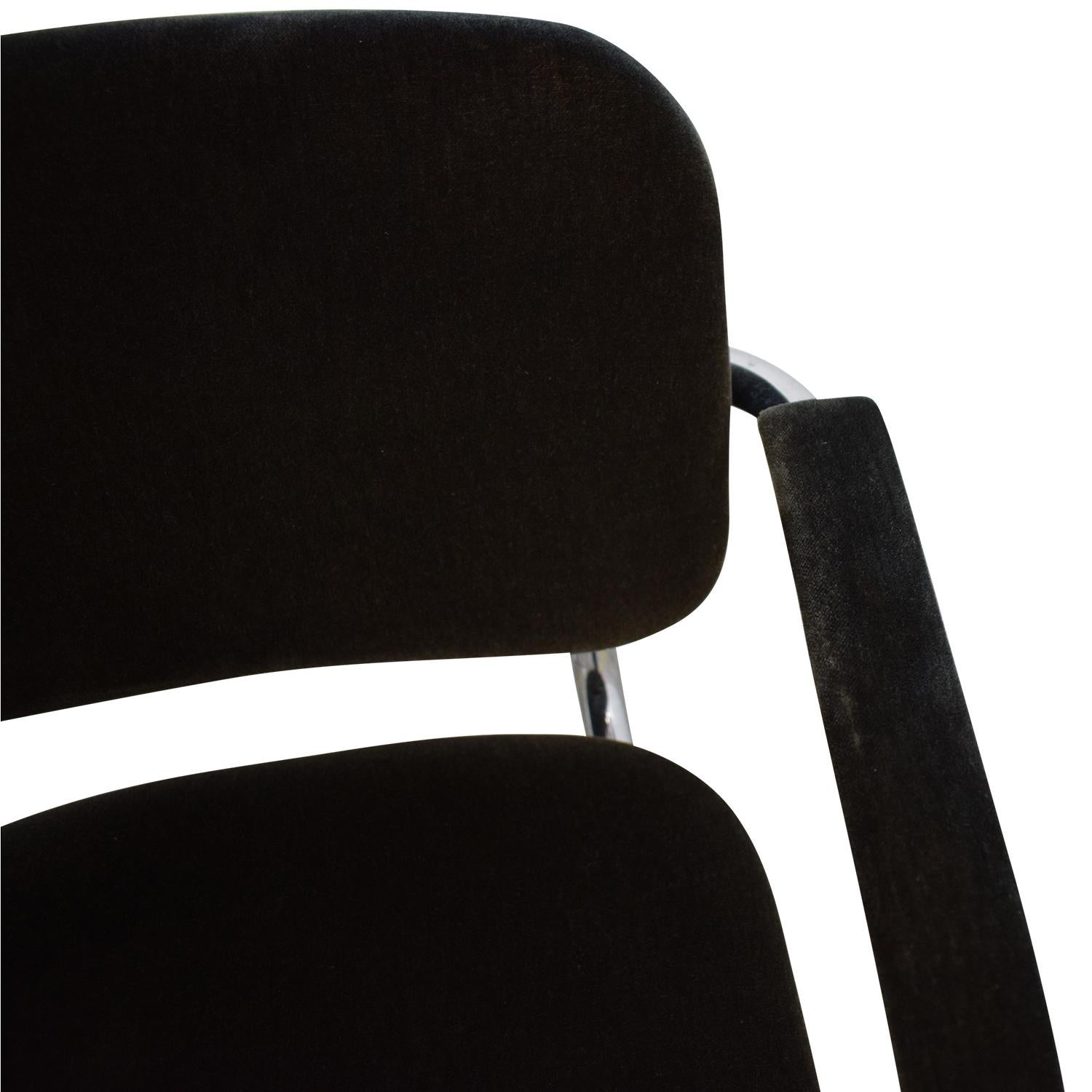 Knoll International 51C Cesca chair by Marcel Breuer, black, armless, 1970s. Labelled 