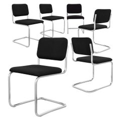 Vintage Knoll International 51C Cesca Chair by Marcel Breuer, Black, Armless, 1970s