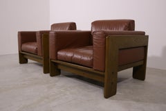 Knoll International Armchairs Model 'Bastiano' by Tobia Scarpa in Leather Cognac