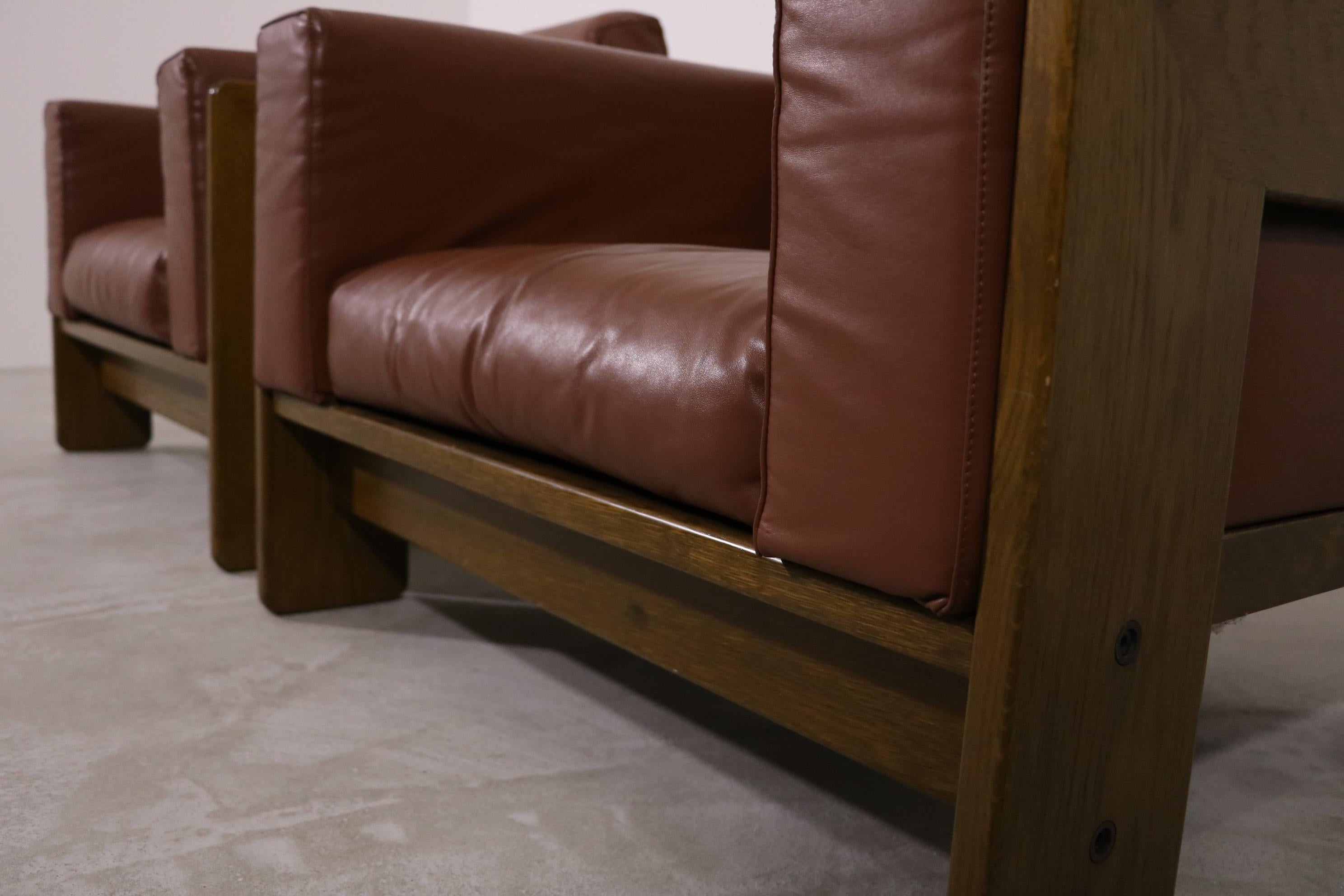 Knoll International Sessel Modell „Bastiano“ von Tobia Scarpa aus Leder in Cognac (Italienisch) im Angebot