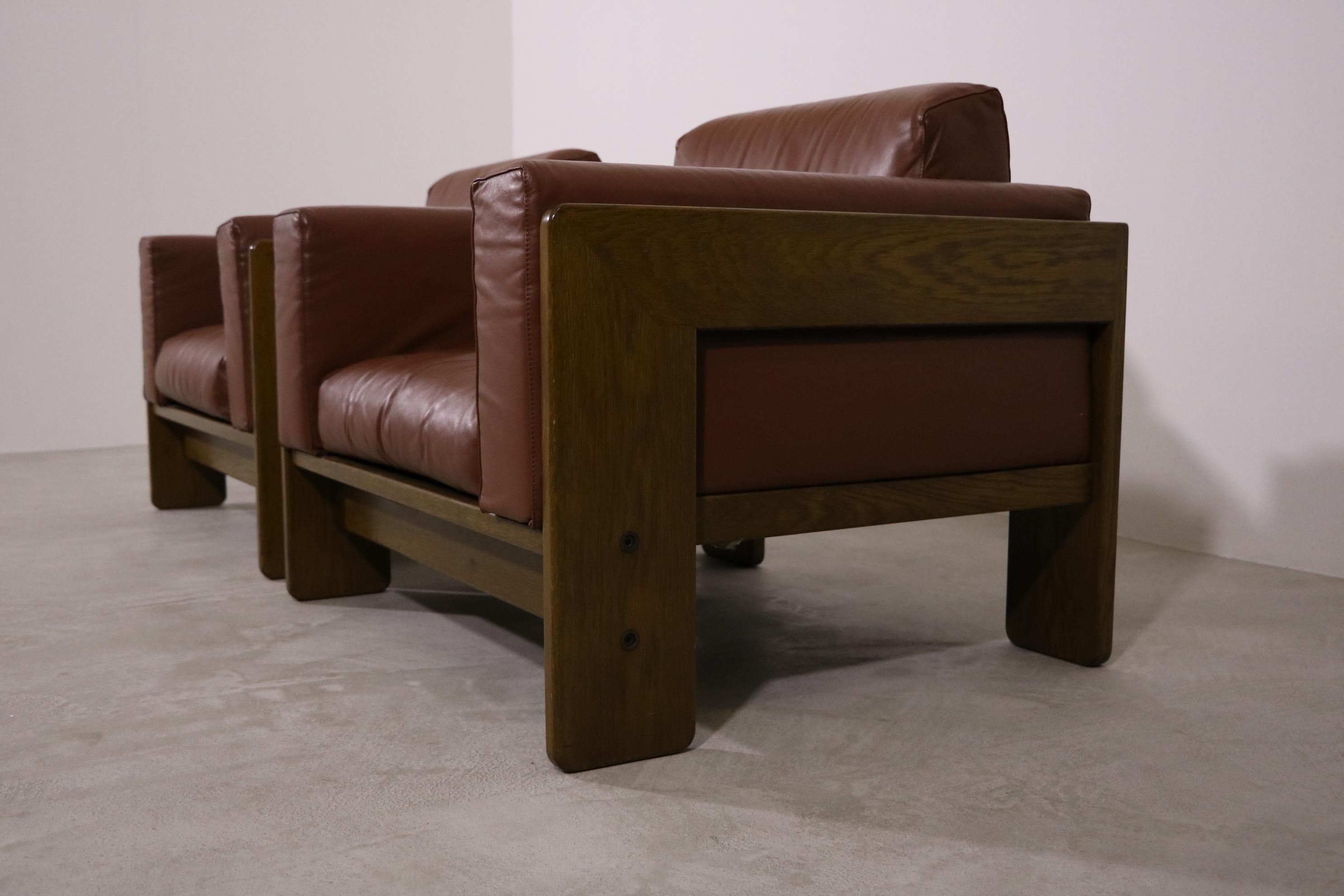 Knoll International Sessel Modell „Bastiano“ von Tobia Scarpa aus Leder in Cognac im Angebot 1