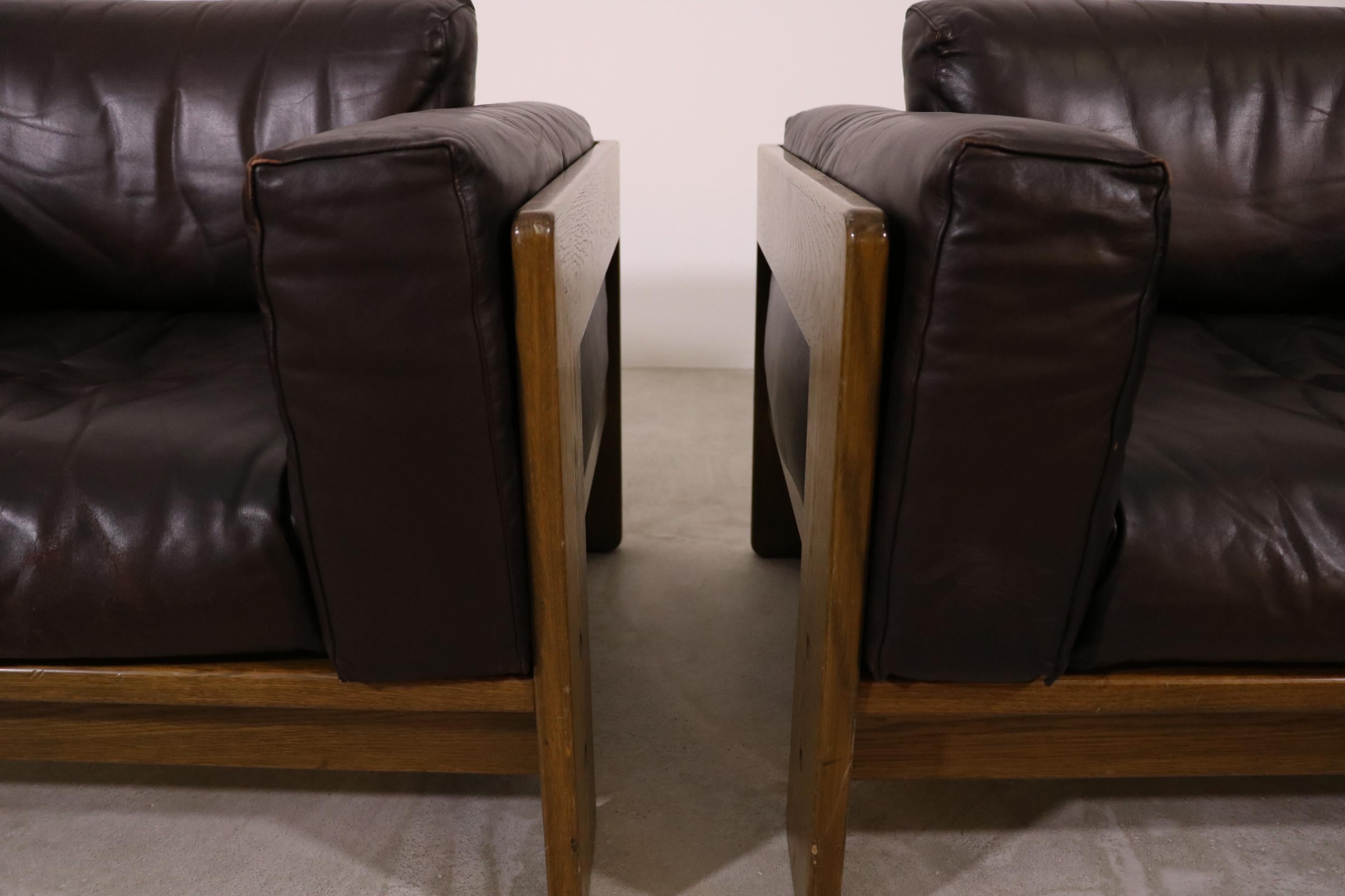 Knoll International Sessel Modell 'Bastiano' Tobia Scarpa Dunkelbraun im Angebot 1