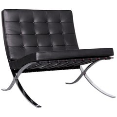 Knoll International Barcelona Chair Black Leather Ludwig Mies van der Rohe