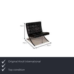 Knoll International Barcelona Chair Leather Armchair Black by Ludwig Mies van