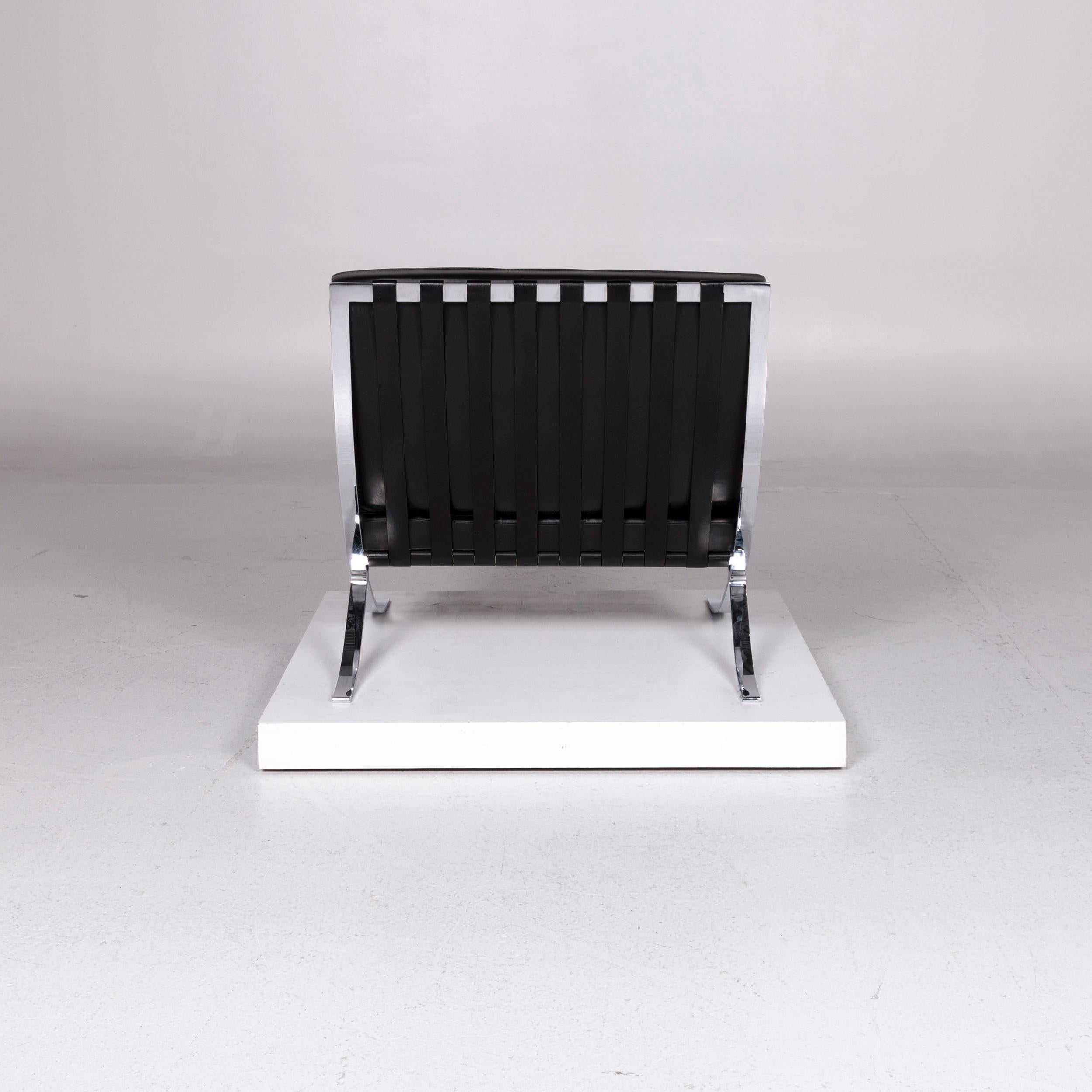 Knoll International Barcelona Chair Leather Armchair Black For Sale 4