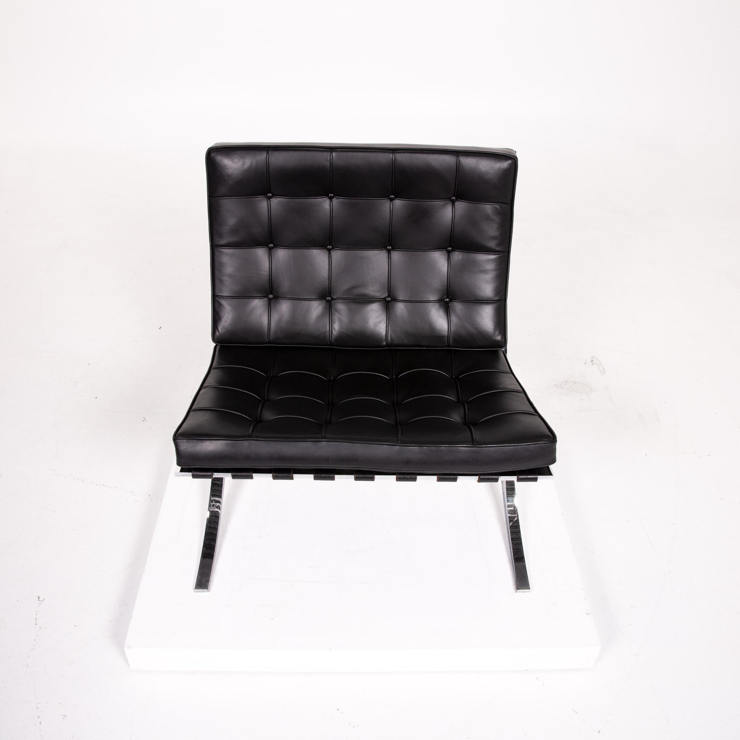 Knoll International Barcelona Chair Leather Armchair Black 1
