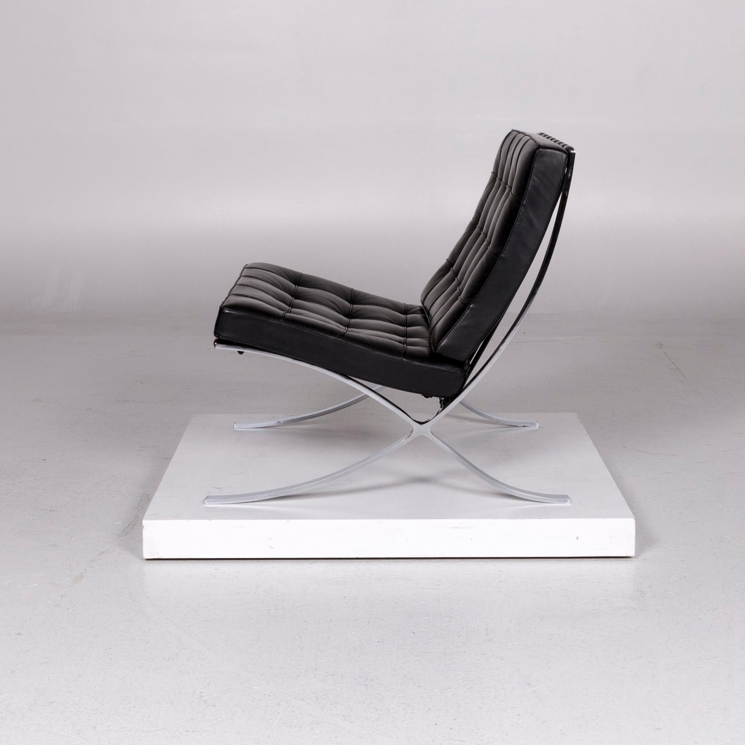 Knoll International Barcelona Chair Leather Armchair Black For Sale 5