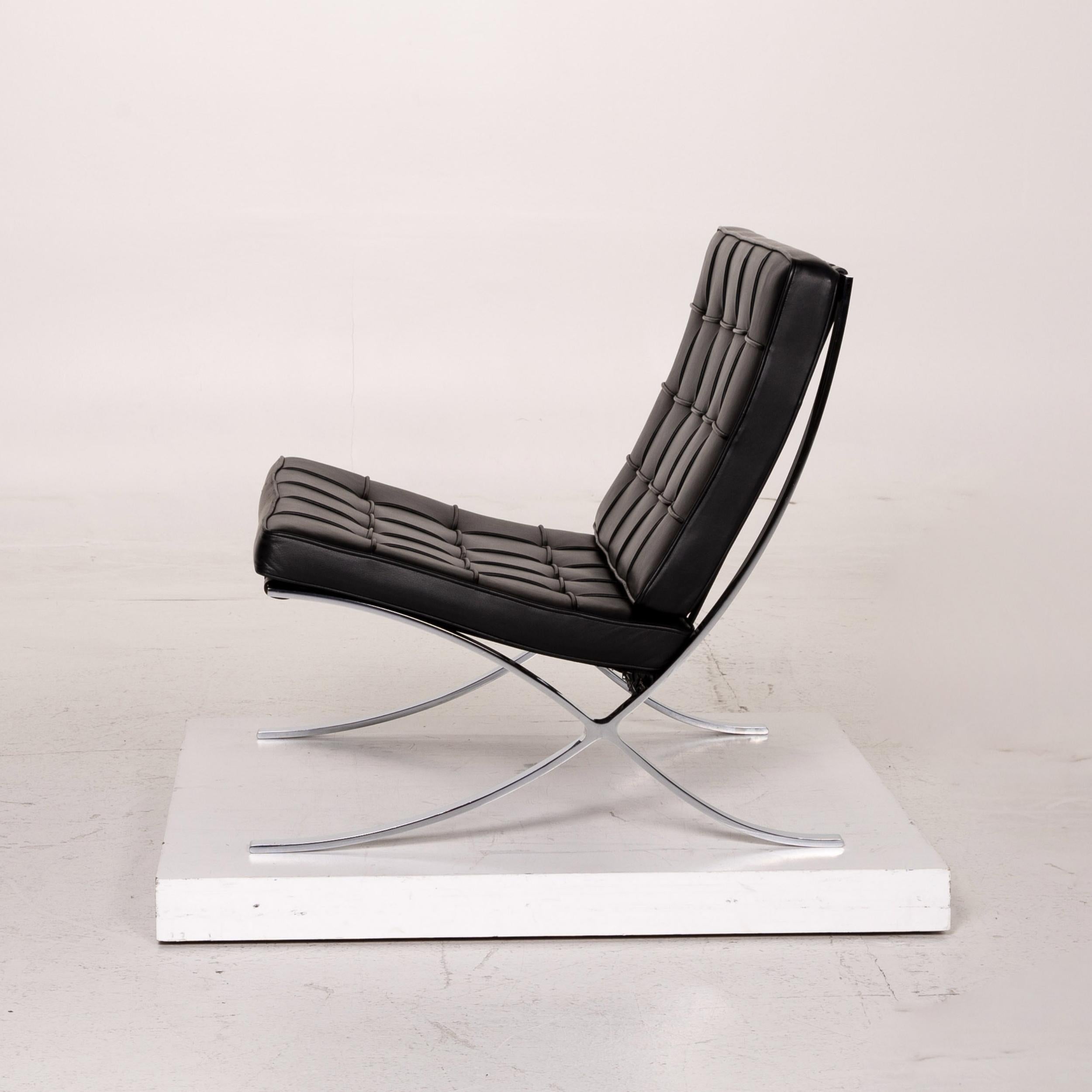 Knoll International Barcelona Chair Leather Armchair Black For Sale 6