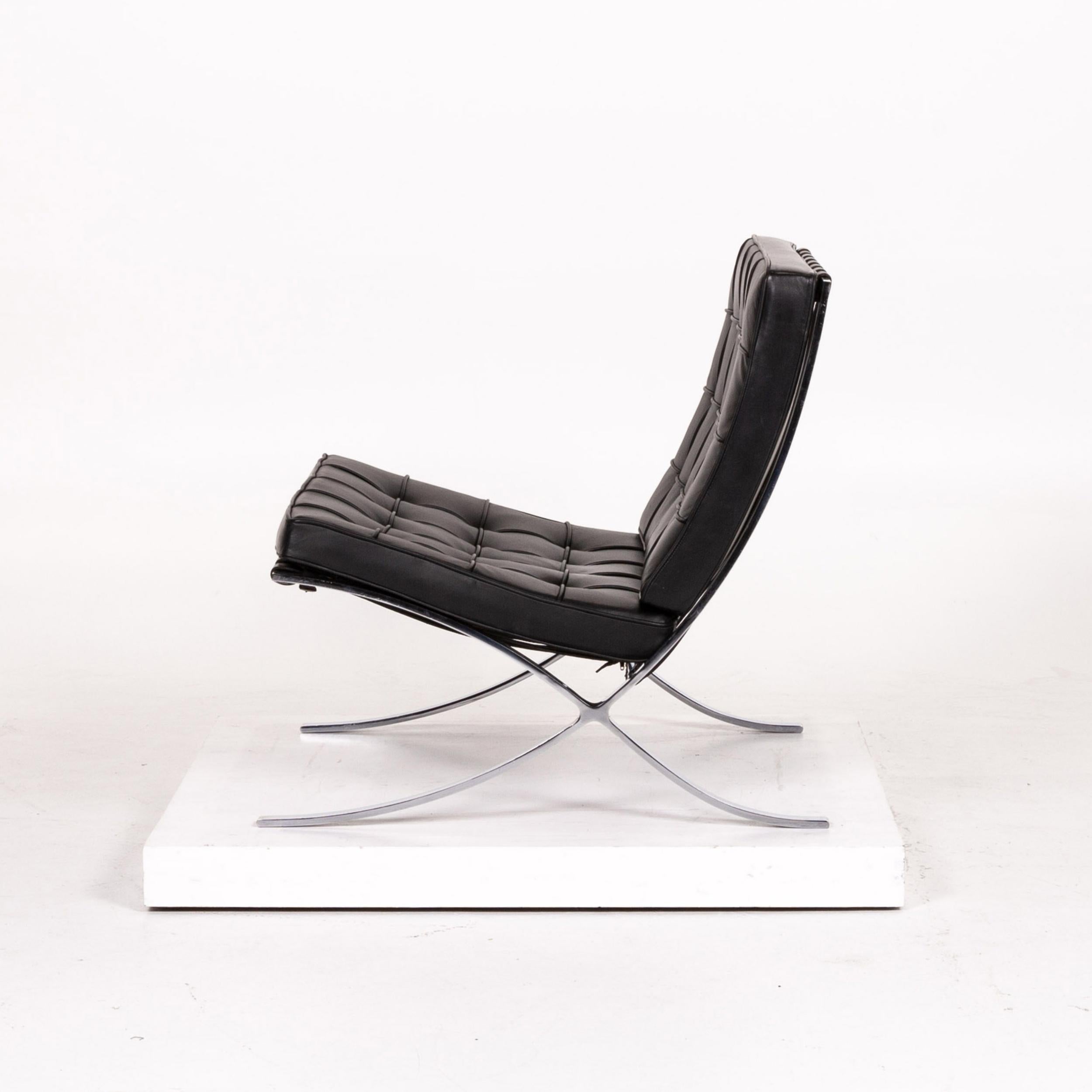 Knoll International Barcelona Chair Leather Armchair Black 4