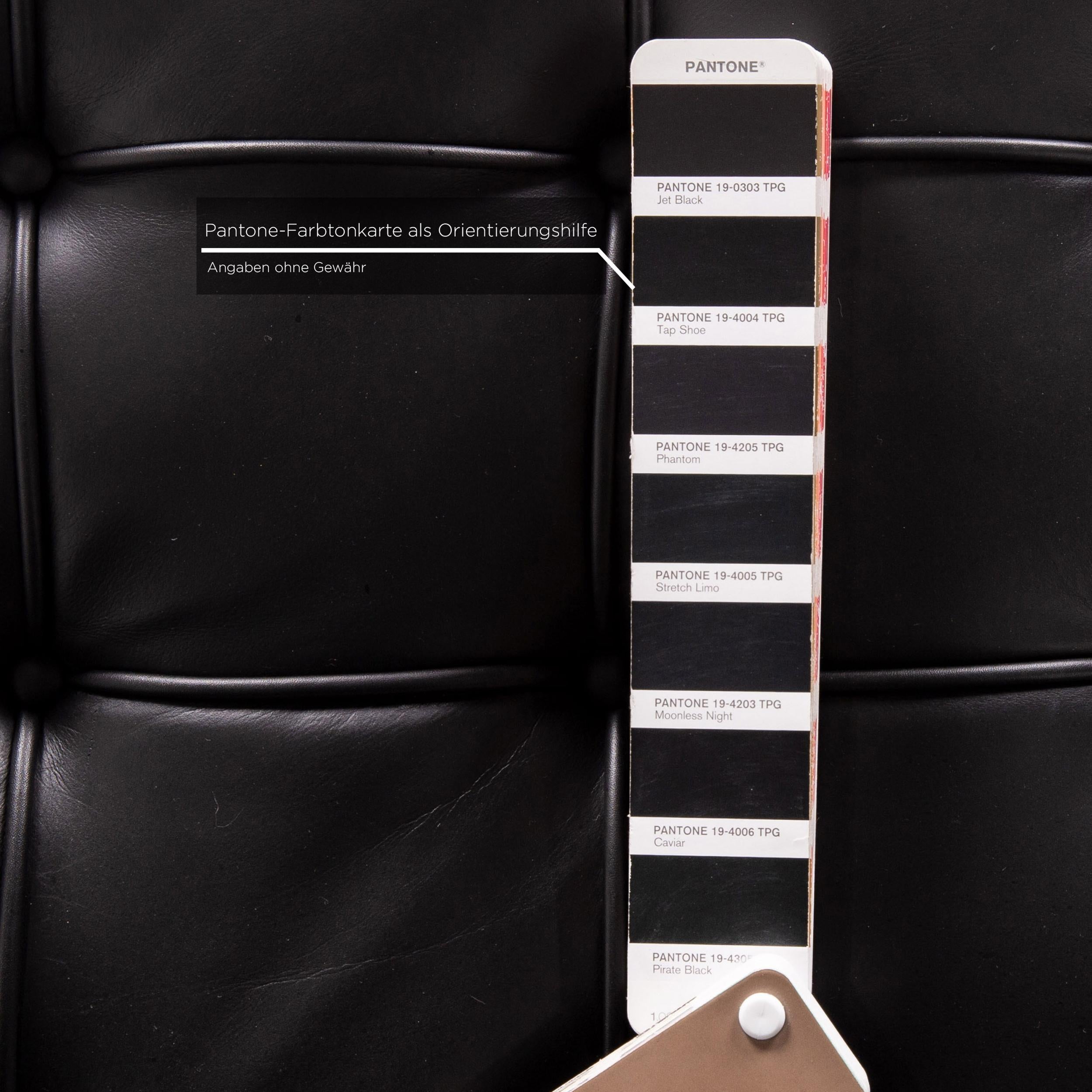 Modern Knoll International Barcelona Chair Leather Armchair Black