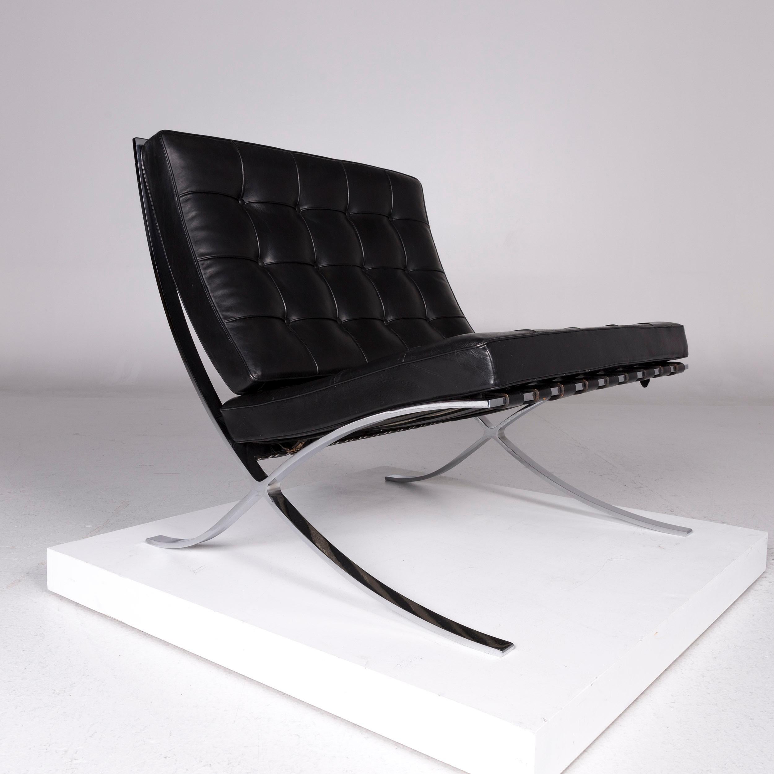 Knoll International Barcelona Chair Leather Armchair Black For Sale 1