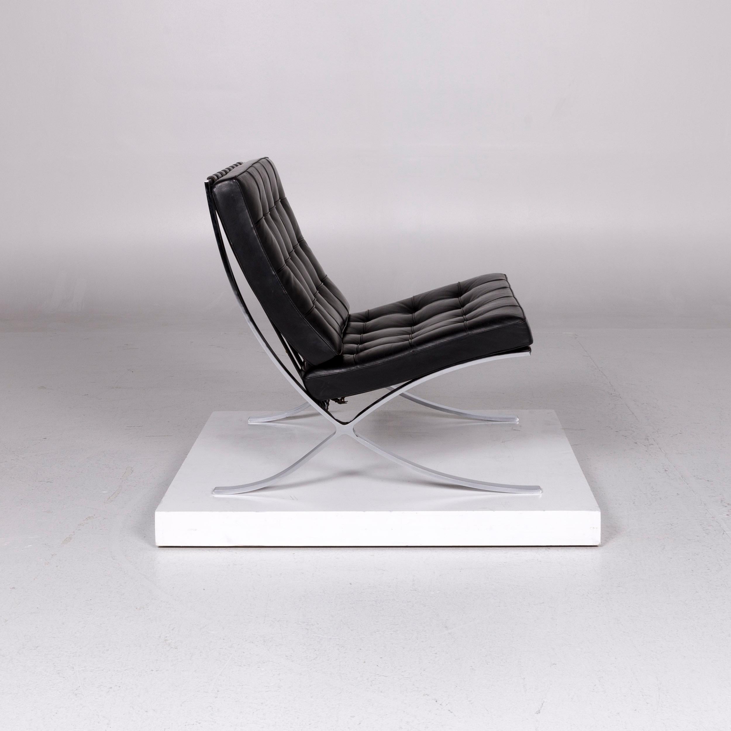 Knoll International Barcelona Chair Leather Armchair Black For Sale 3