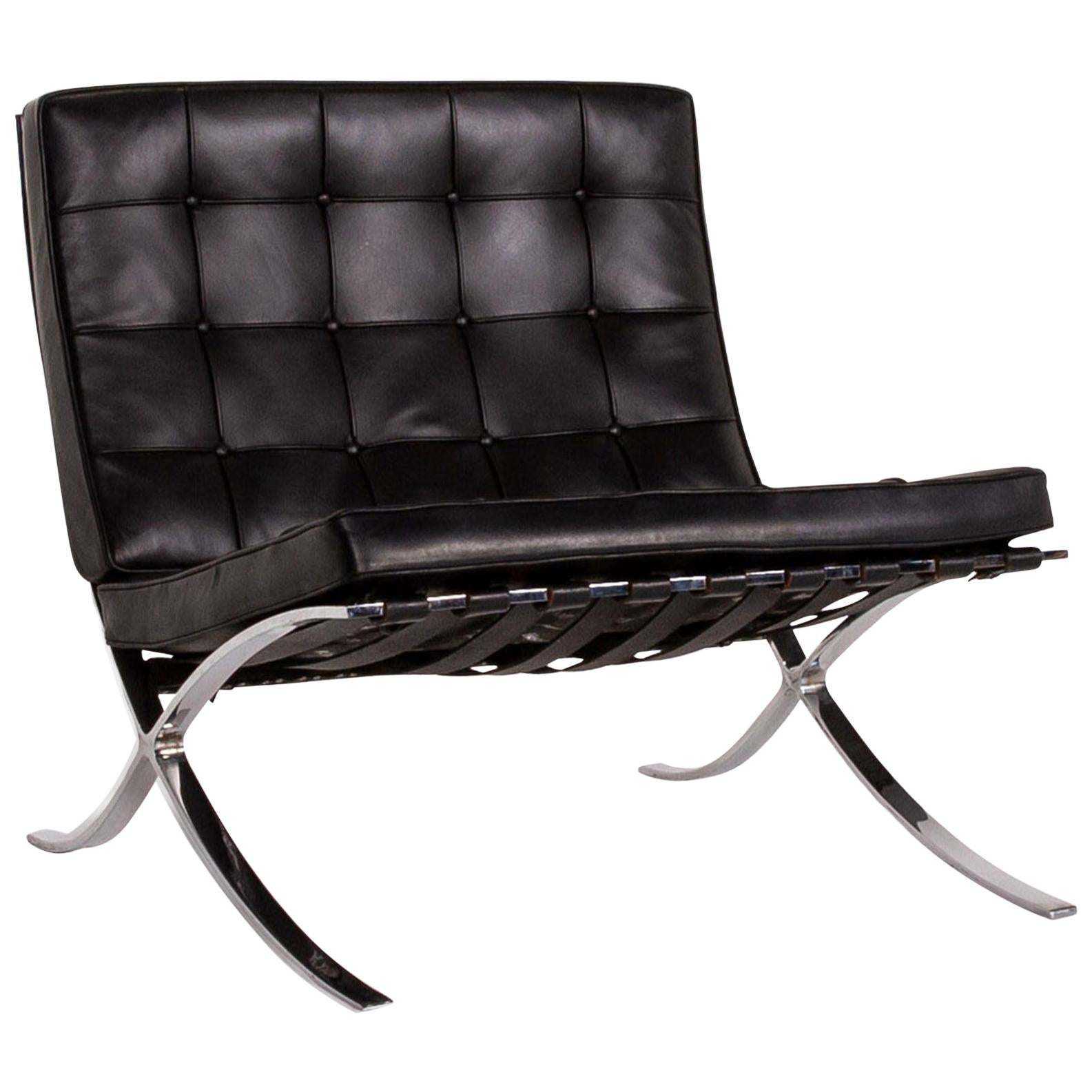 Knoll International Barcelona Chair Leather Armchair Black