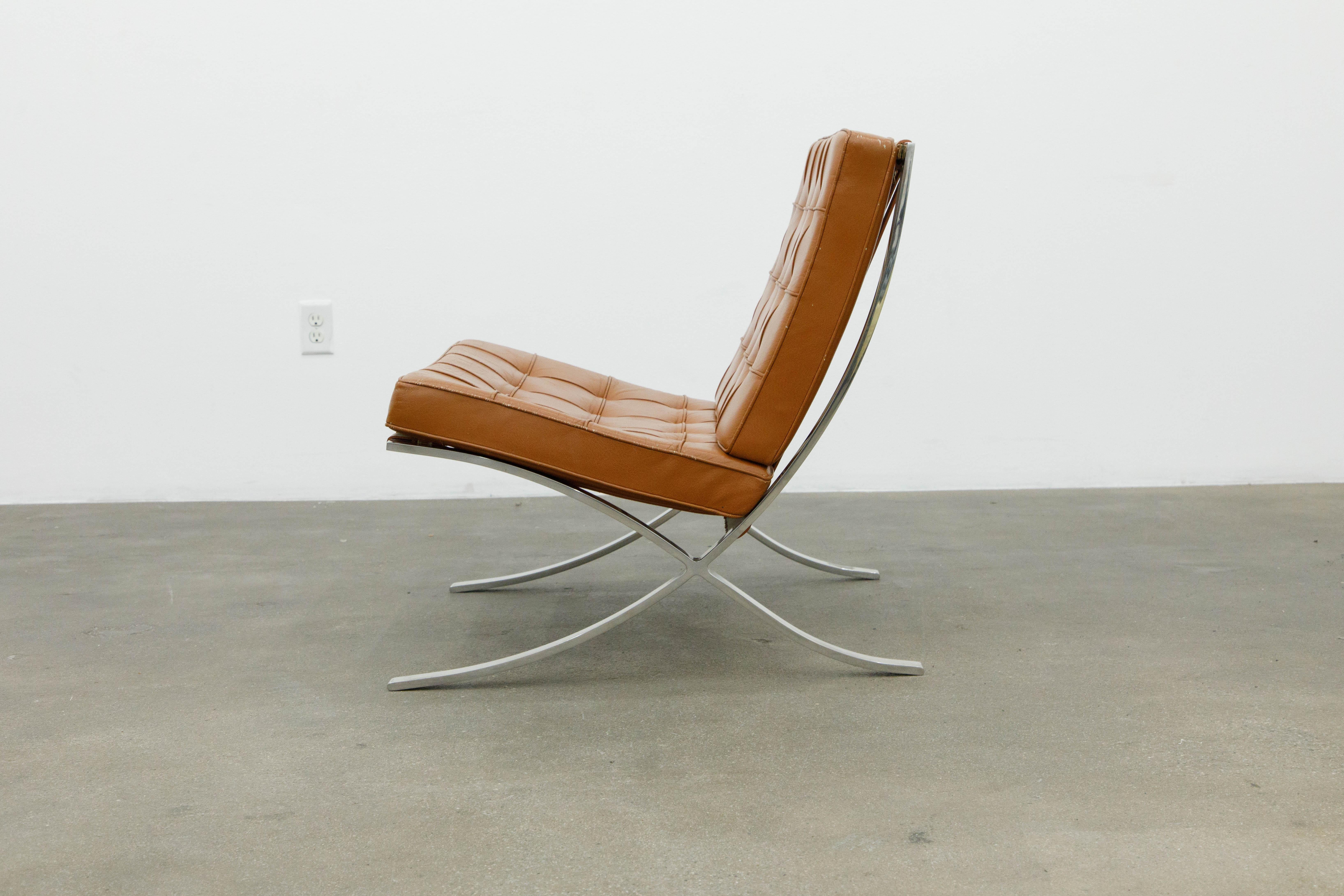 Knoll International Barcelona Lounge Chair by Mies Van Der Rohe, c. 1970, Signed 3