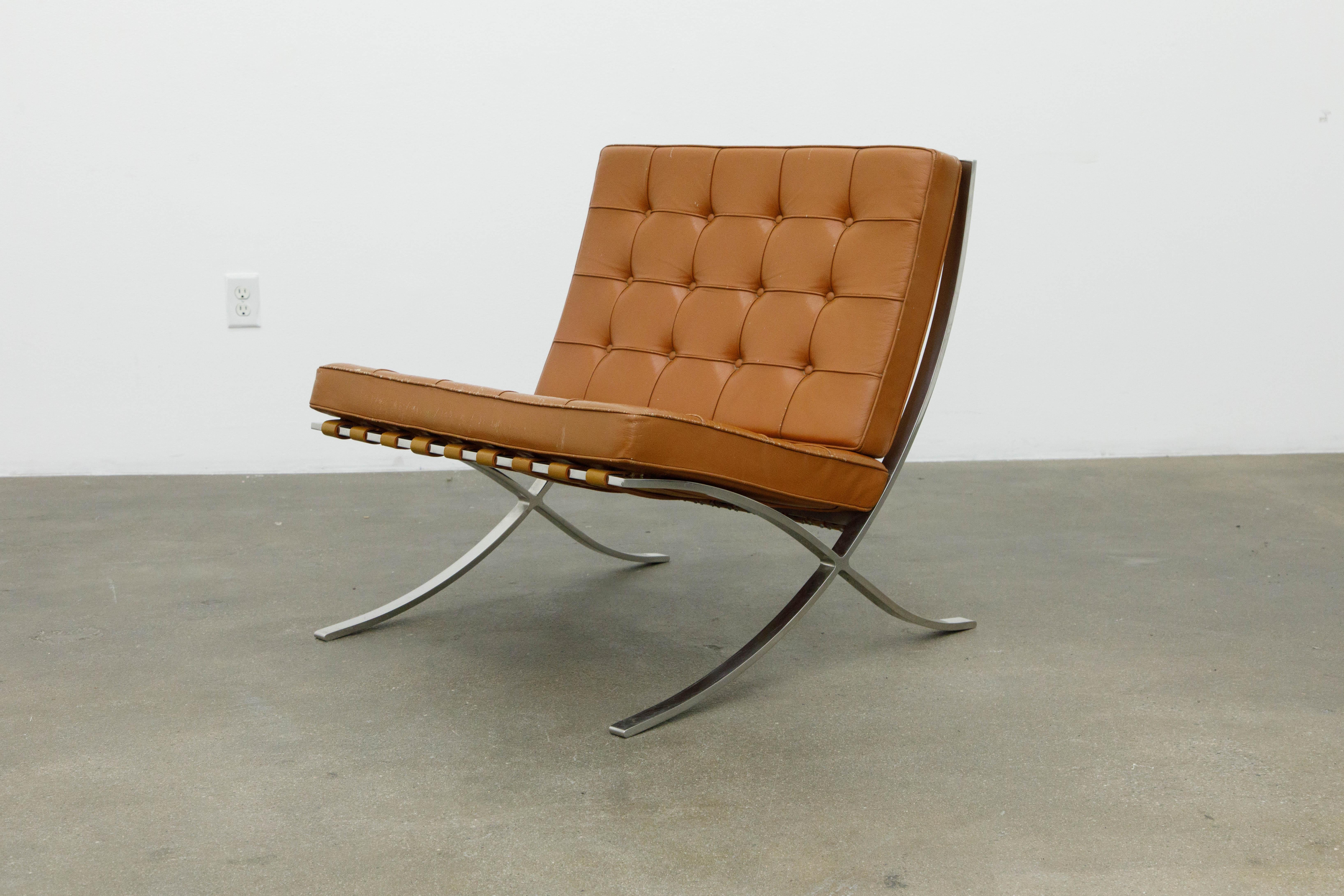 Knoll International Barcelona Lounge Chair by Mies Van Der Rohe, c. 1970, Signed 4