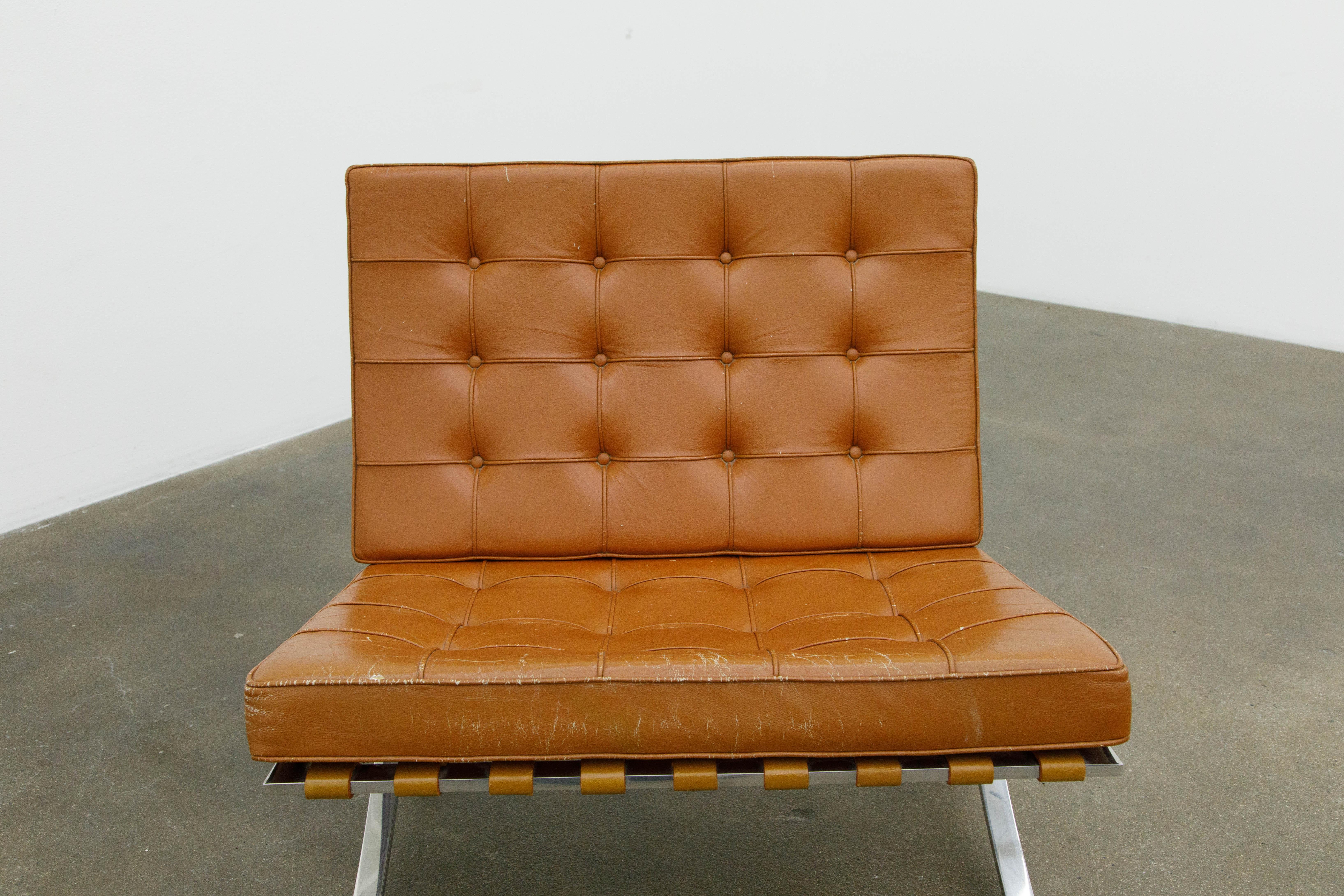 Knoll International Barcelona Lounge Chair by Mies Van Der Rohe, c. 1970, Signed 8