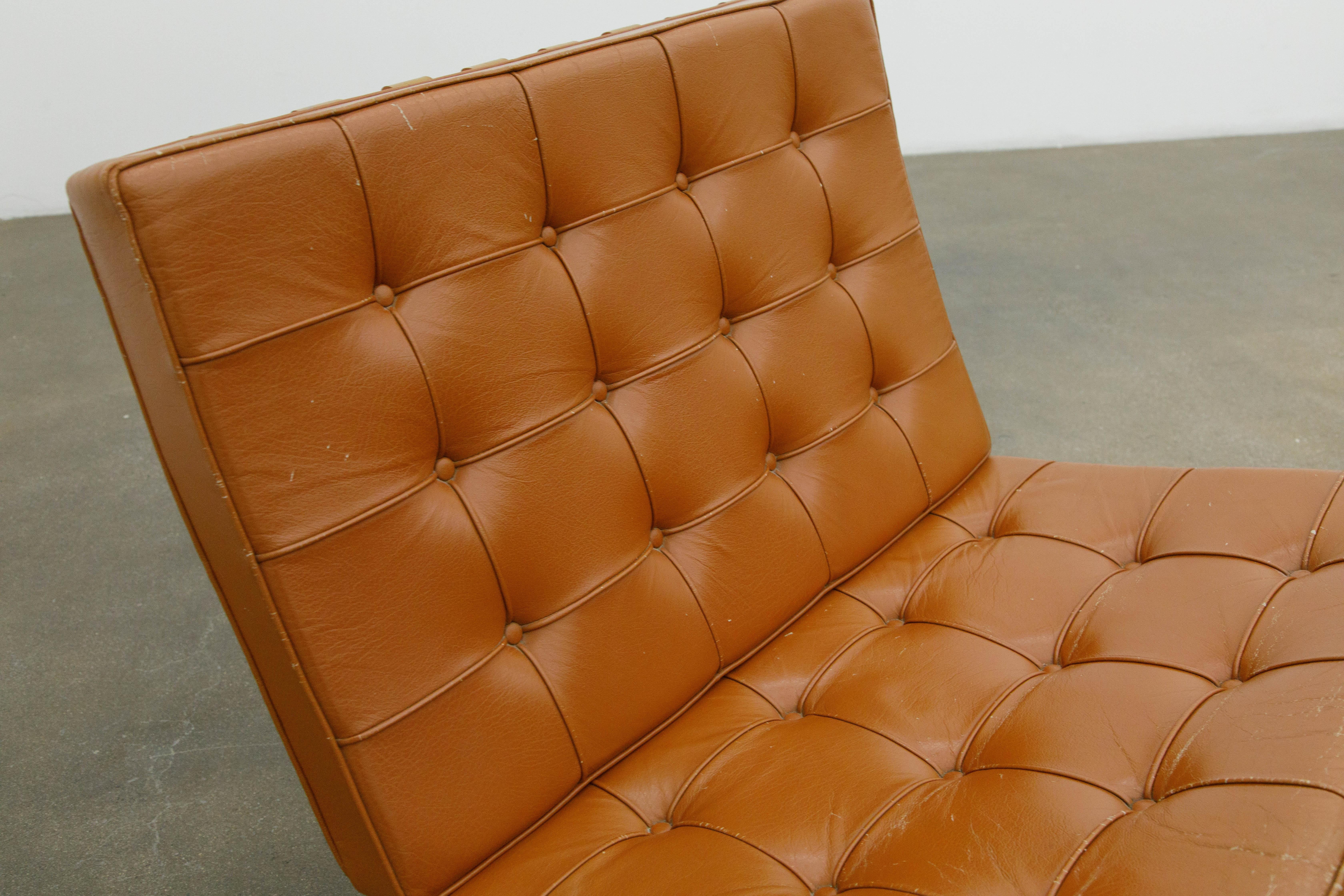 Knoll International Barcelona Lounge Chair by Mies Van Der Rohe, c. 1970, Signed 10